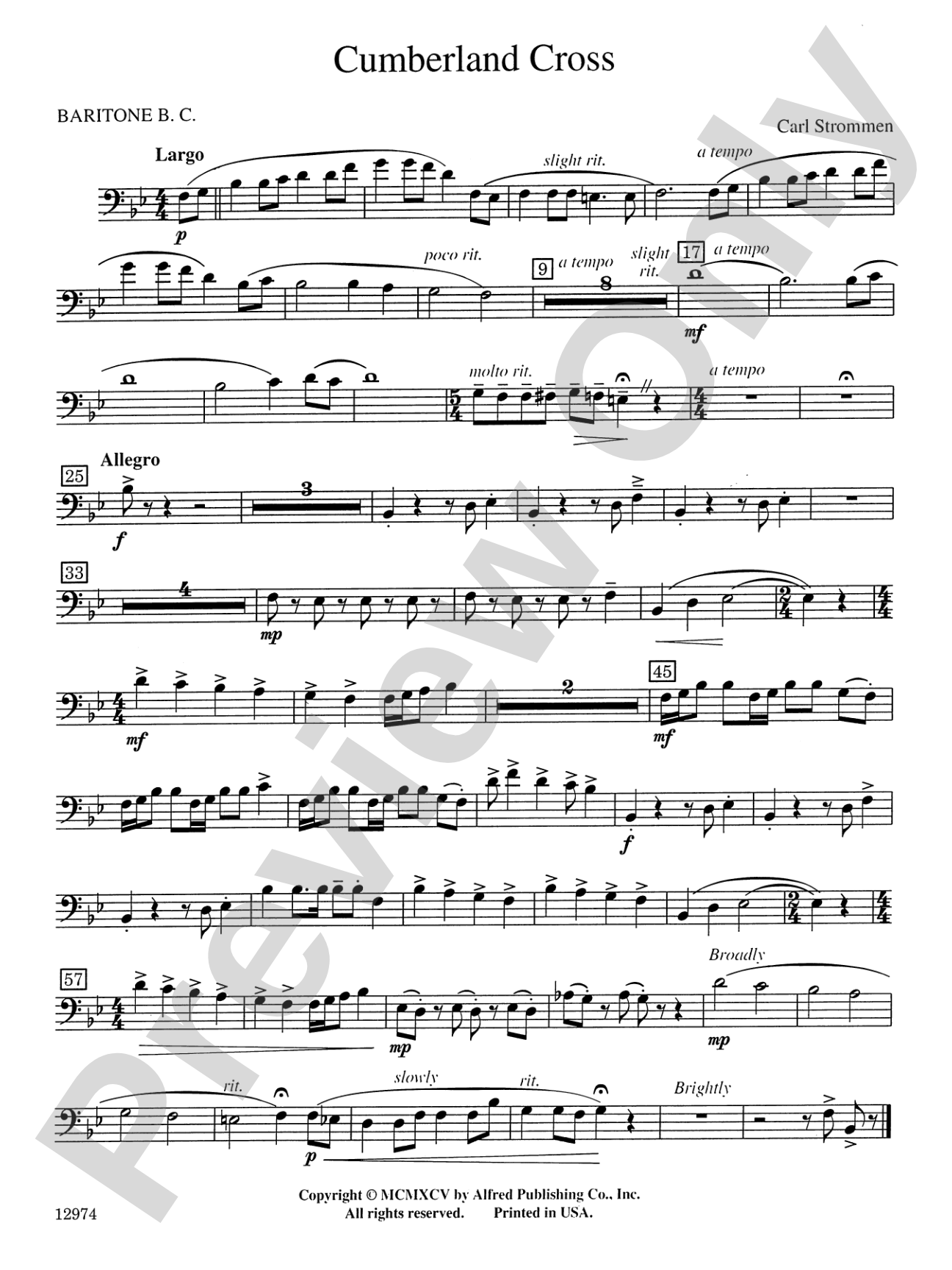 Cumberland Cross: Baritone B.C.