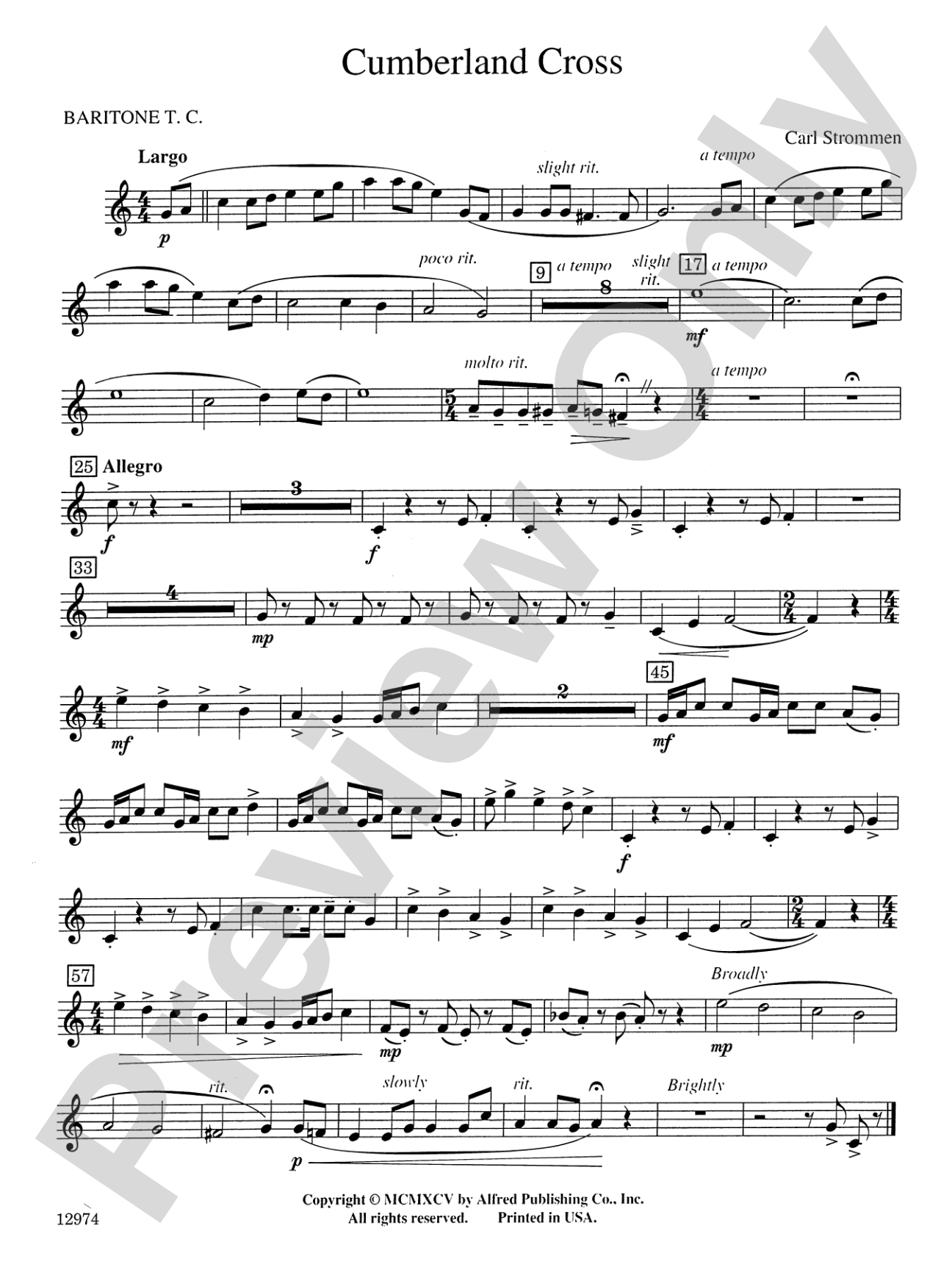 Cumberland Cross: Baritone T.C.