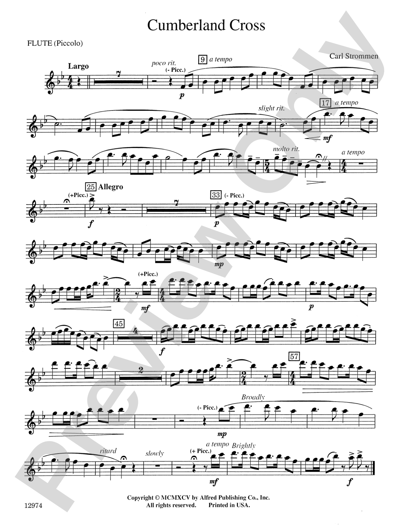 Cumberland Cross: Flute