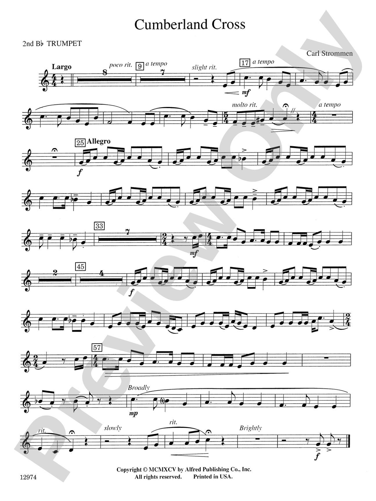 Cumberland Cross: 2nd B-flat Trumpet