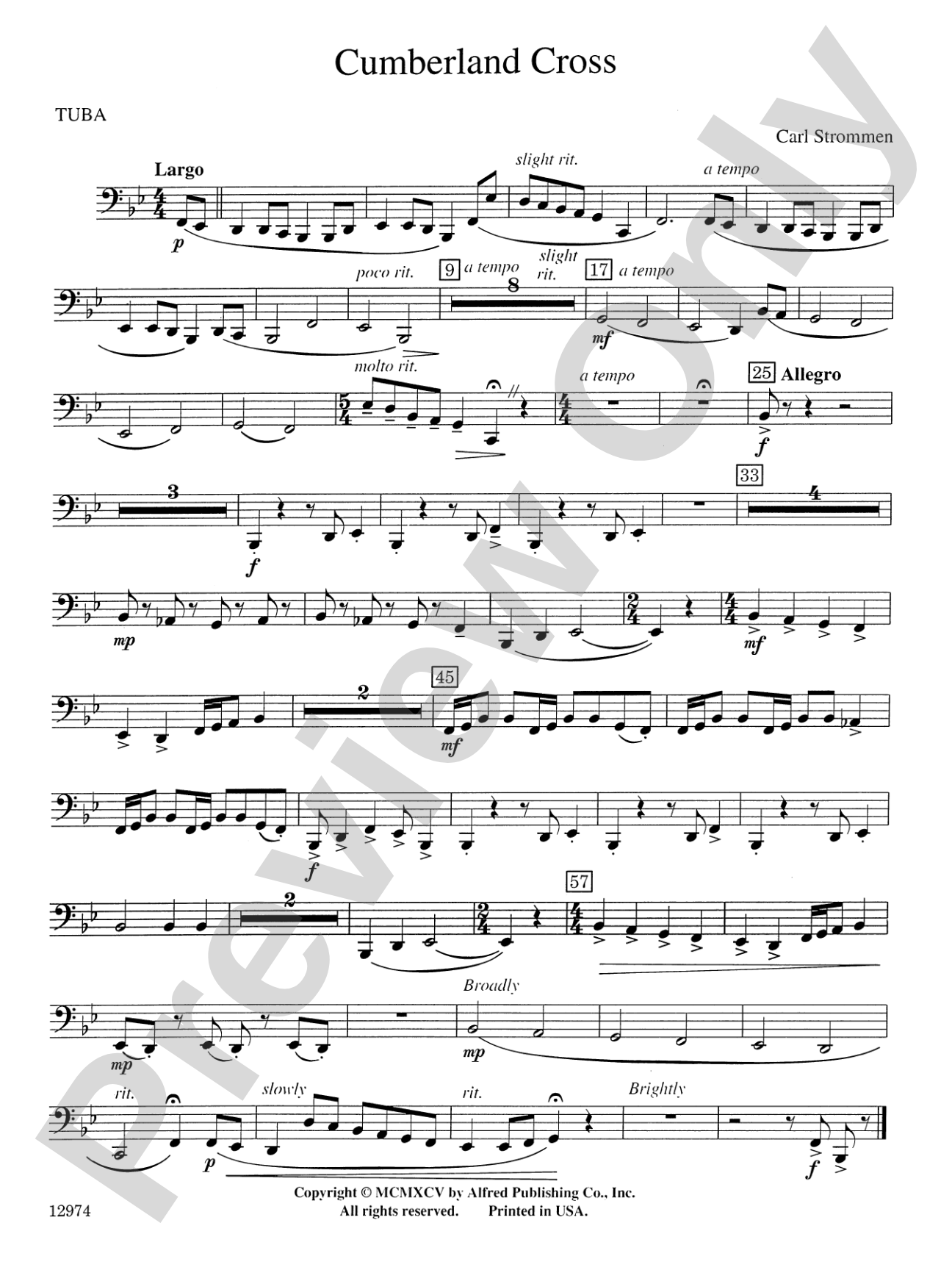 Cumberland Cross: Tuba