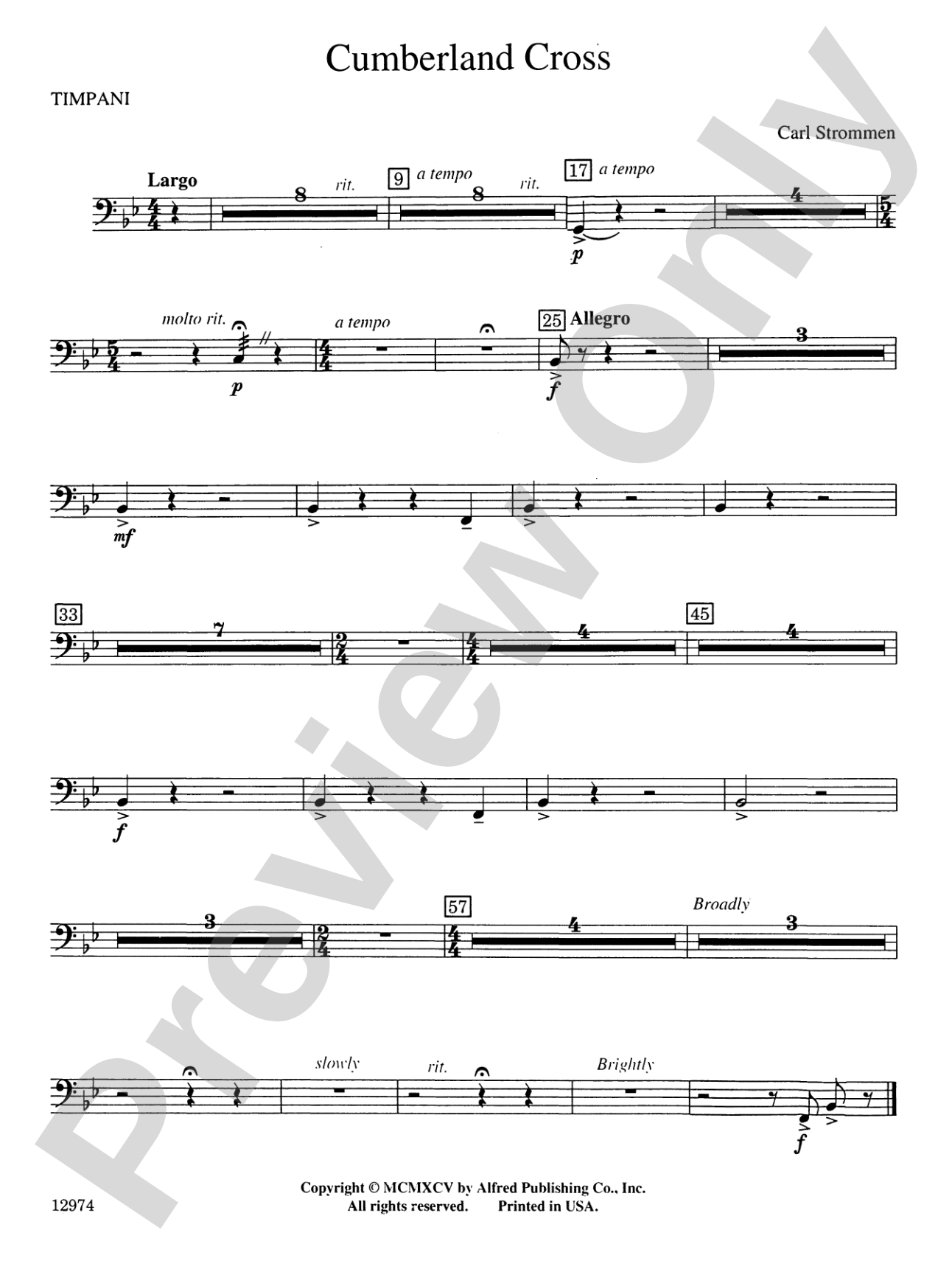 Cumberland Cross: Timpani
