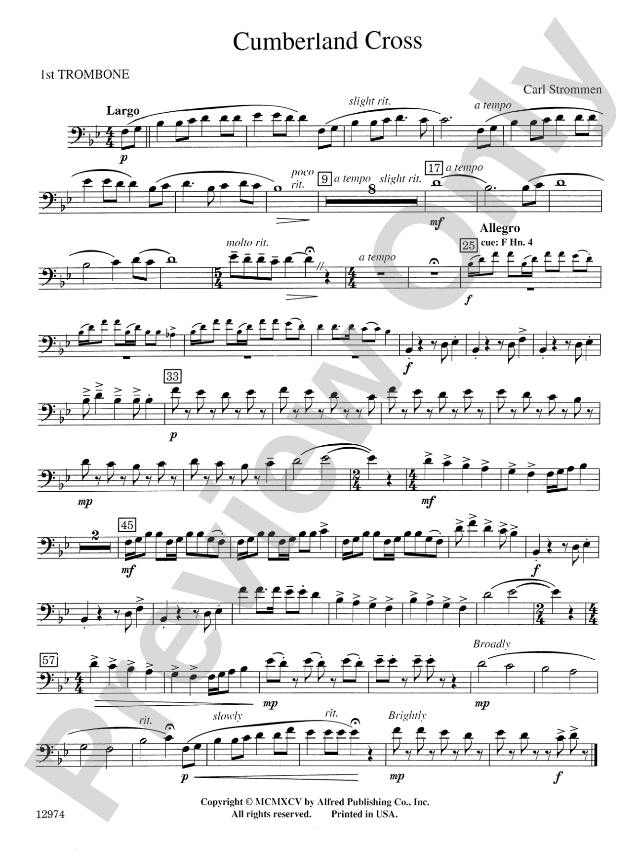 Cumberland Cross: 1st Trombone