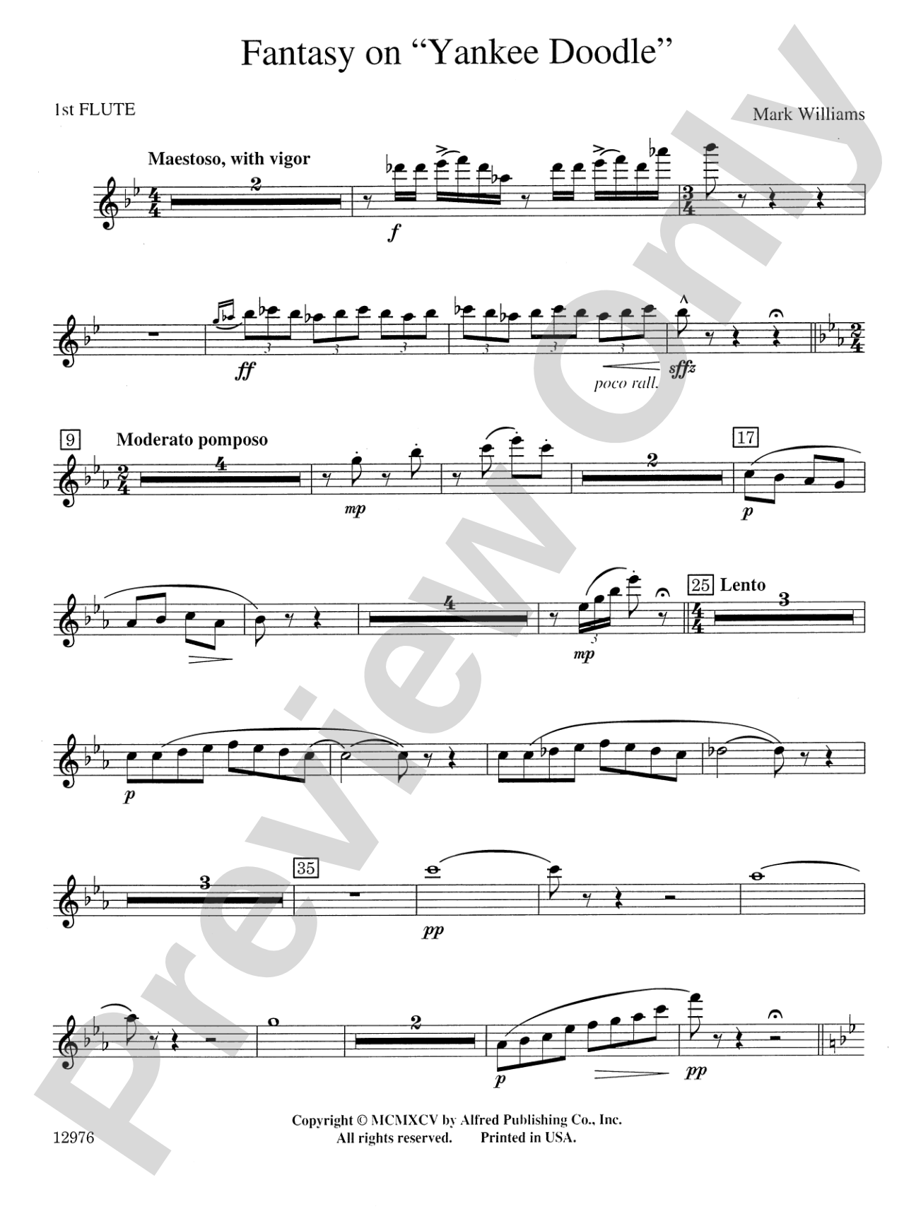 Fantasy on "Yankee Doodle": Flute