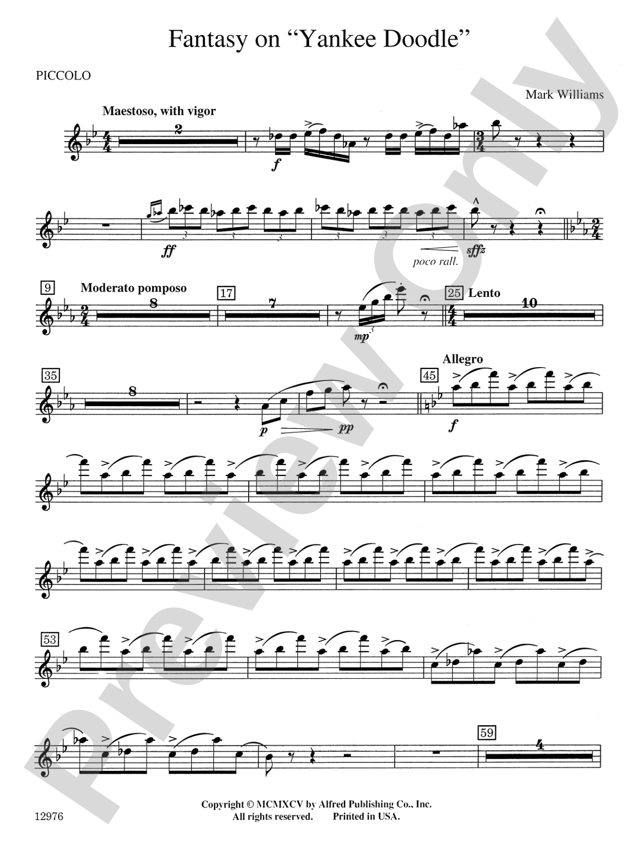 Fantasy on "Yankee Doodle": Piccolo