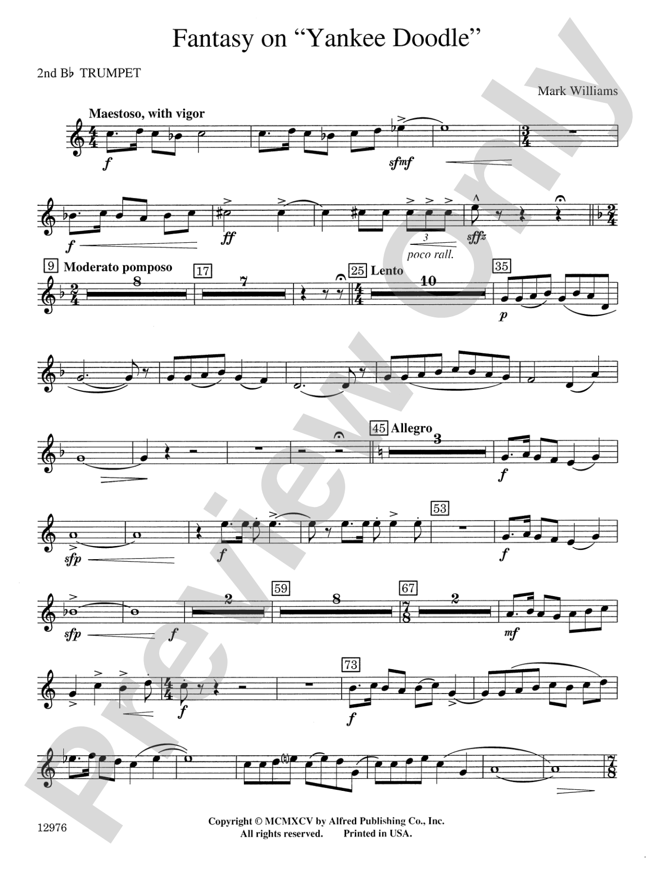 Fantasy on "Yankee Doodle": 2nd B-flat Trumpet