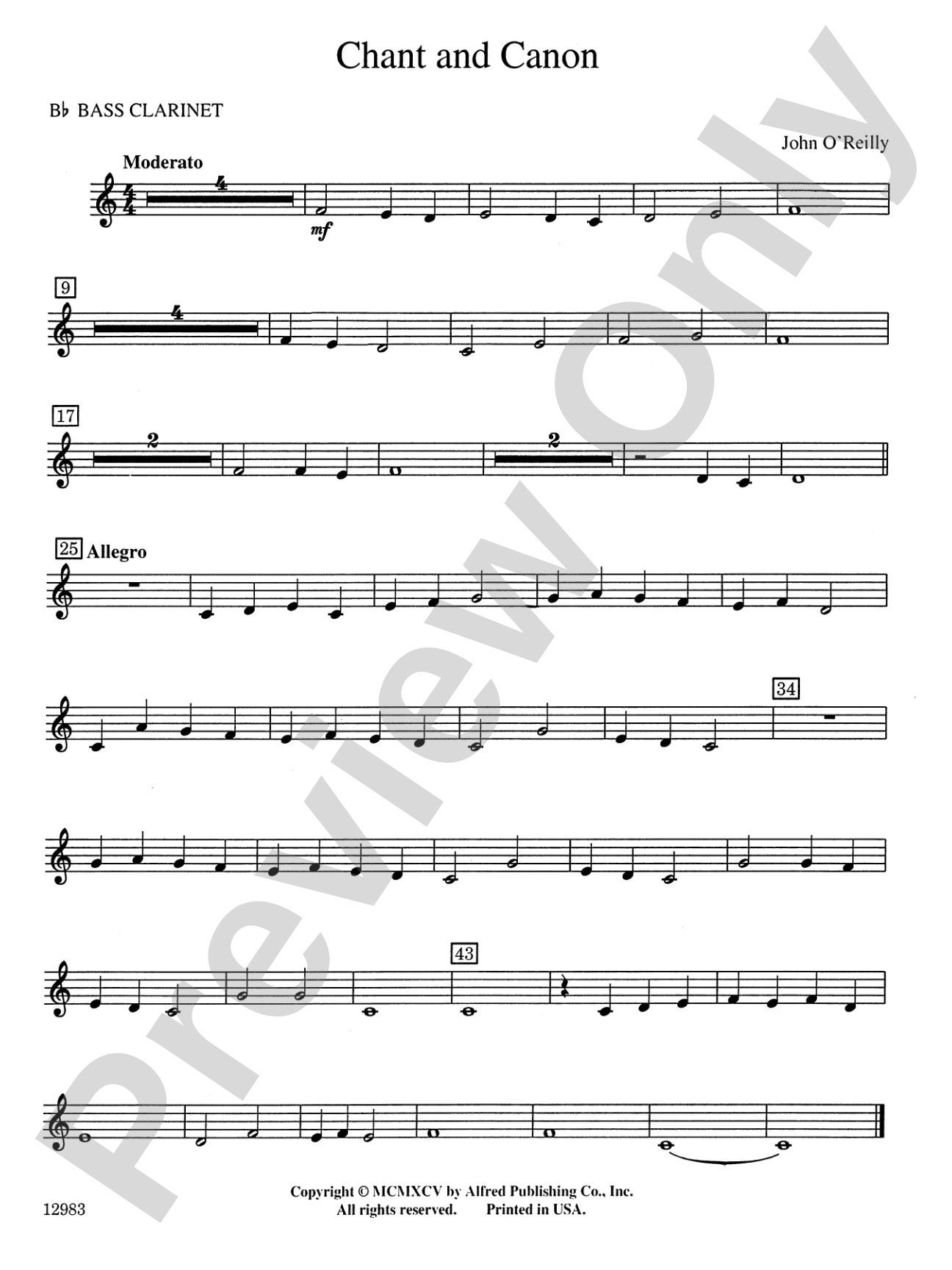Chant and Canon: B-flat Bass Clarinet