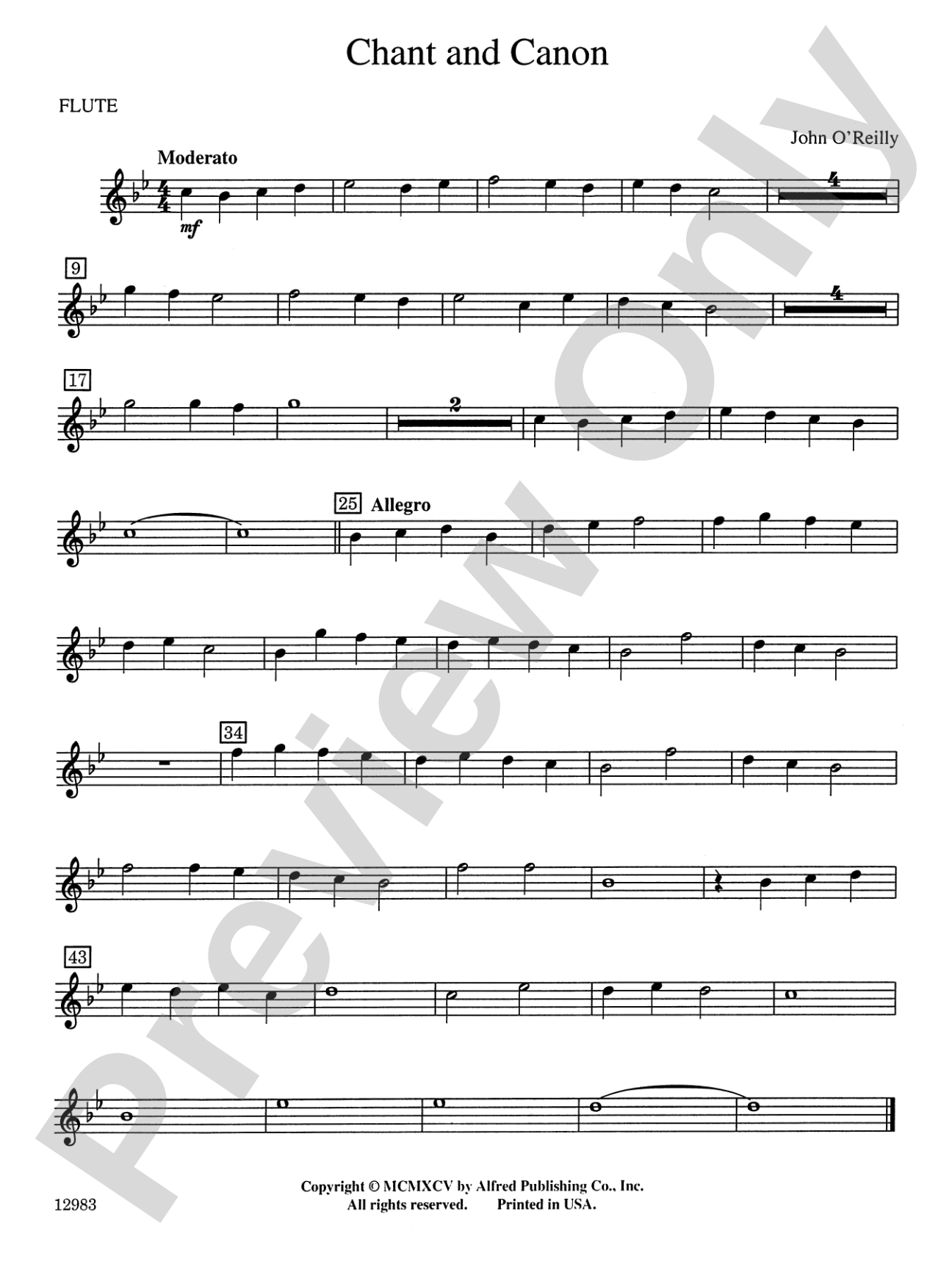 Chant and Canon: Flute