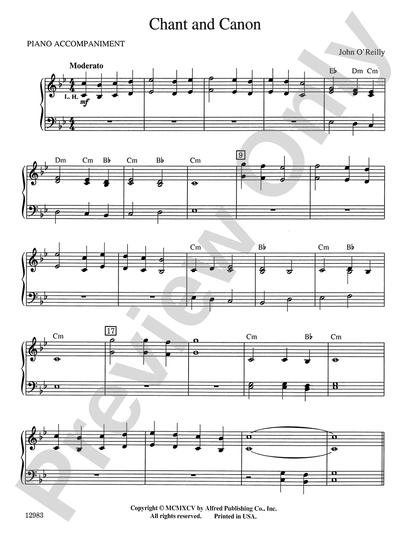 Chant and Canon: Piano Accompaniment