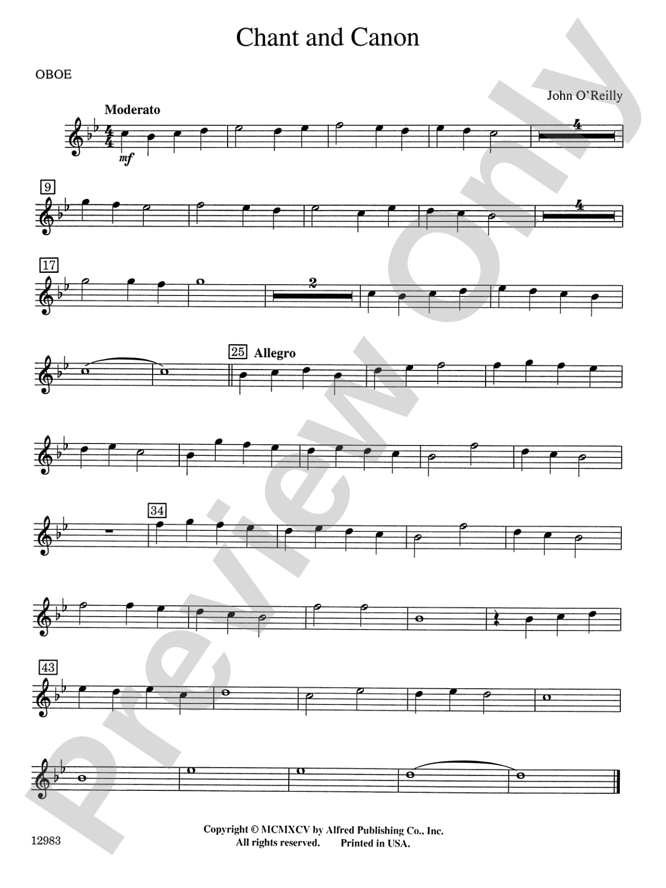 Chant and Canon: Oboe