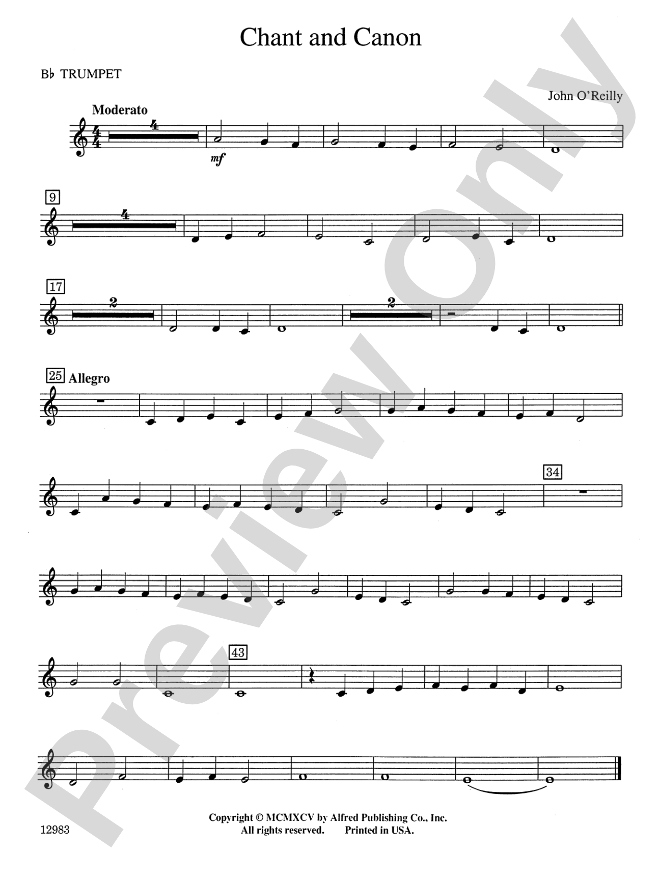 Chant and Canon: 1st B-flat Trumpet