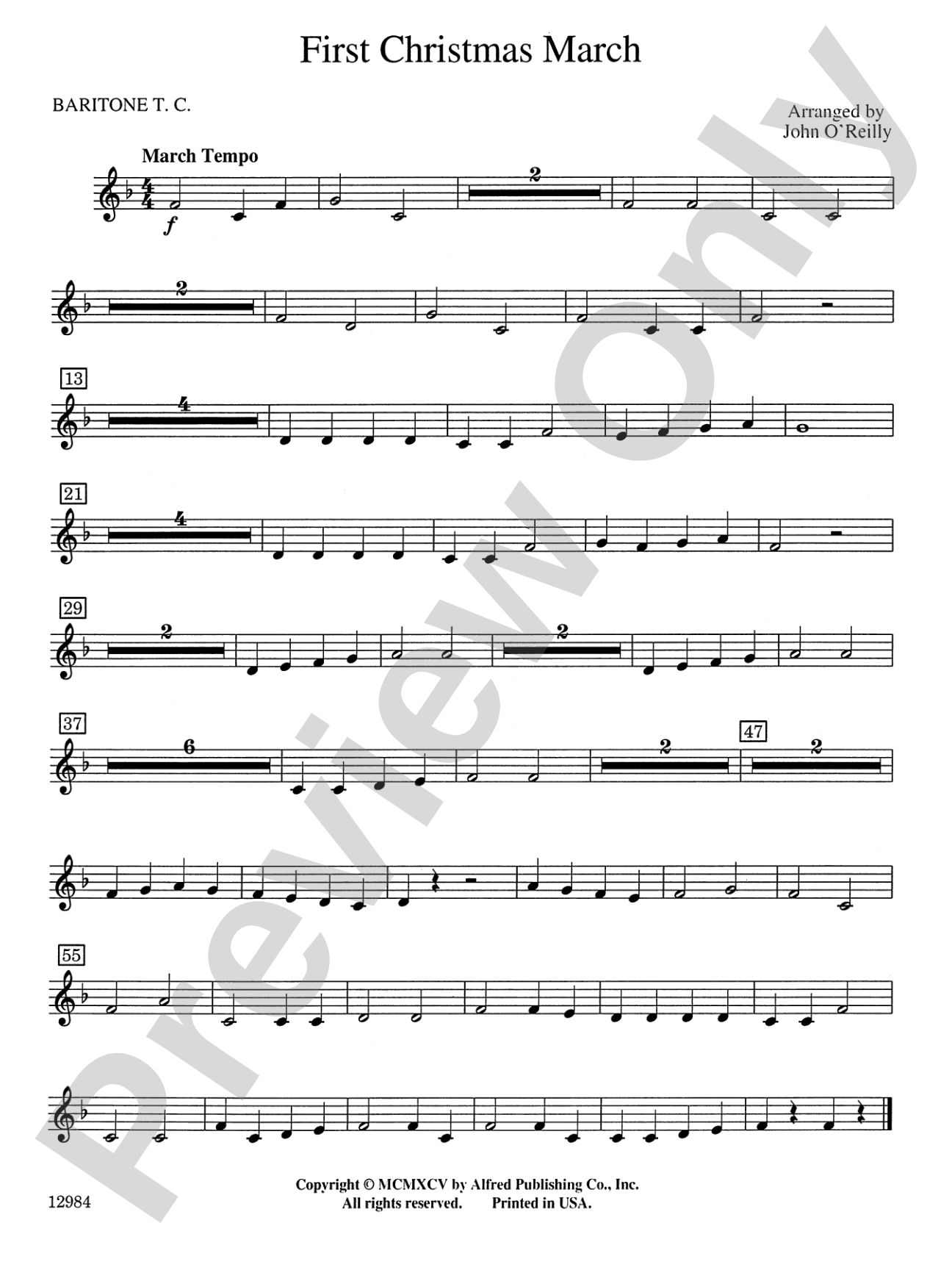First Christmas March: Baritone T.C.