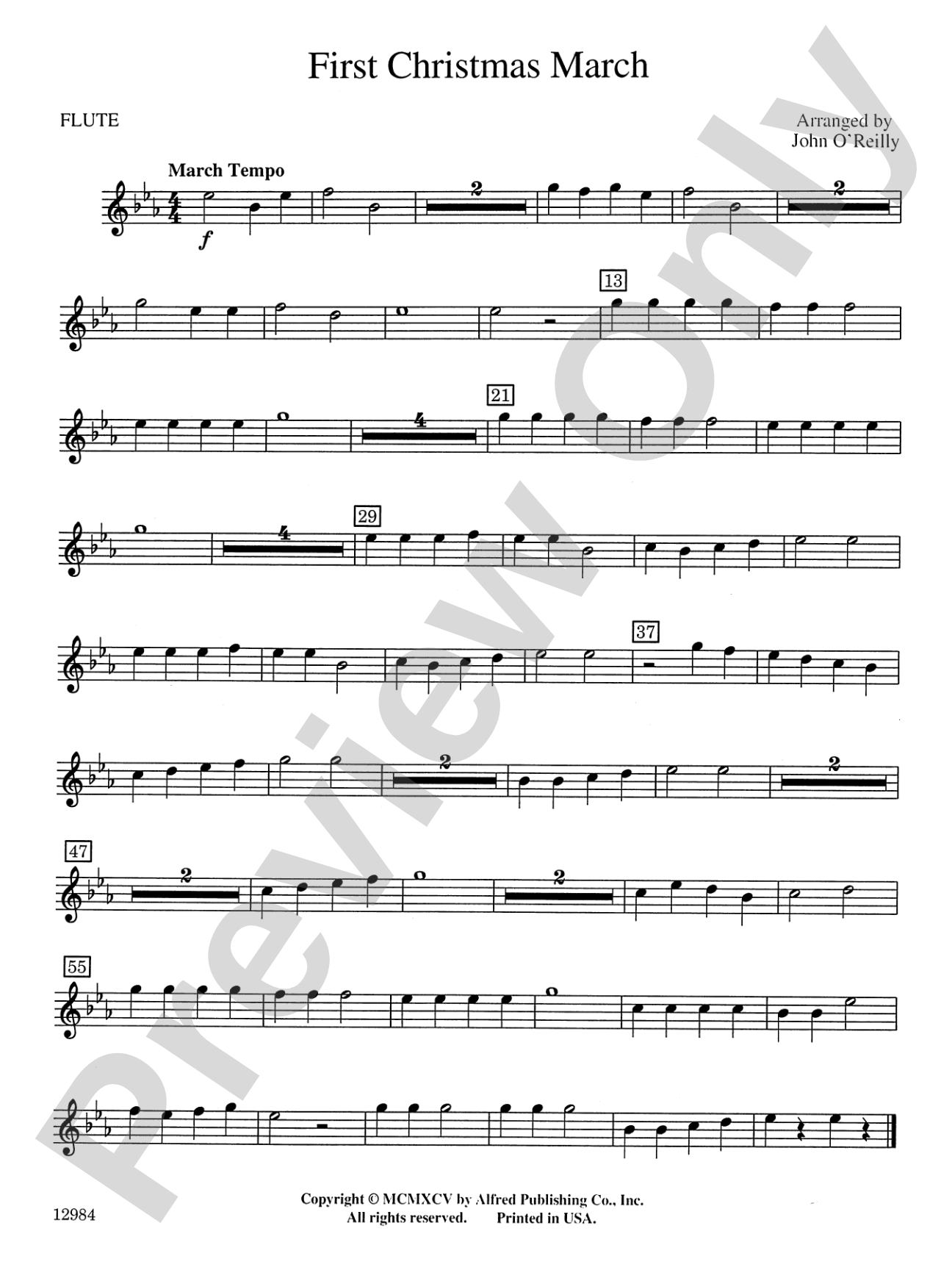 First Christmas March: Flute