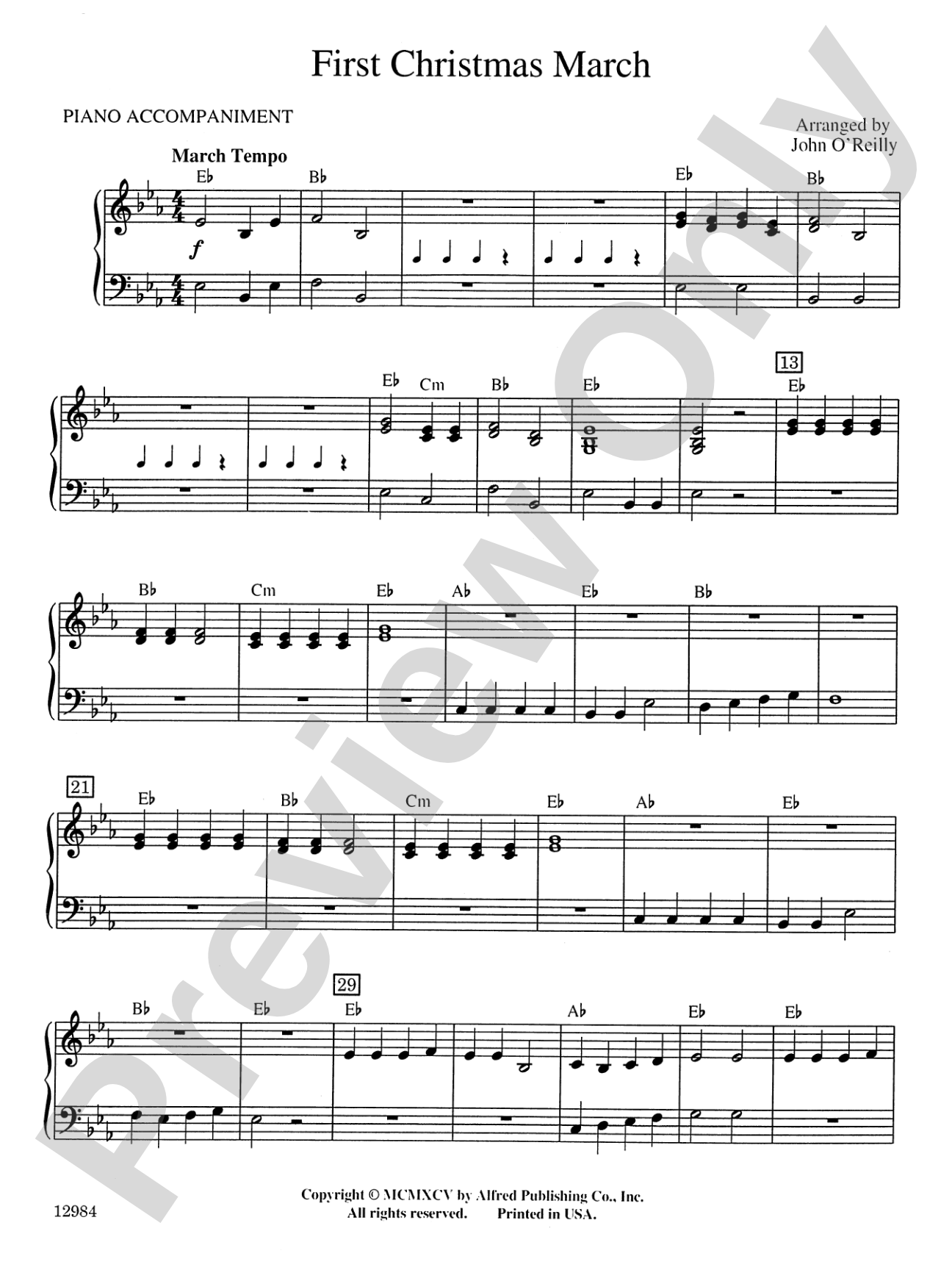 First Christmas March: Piano Accompaniment