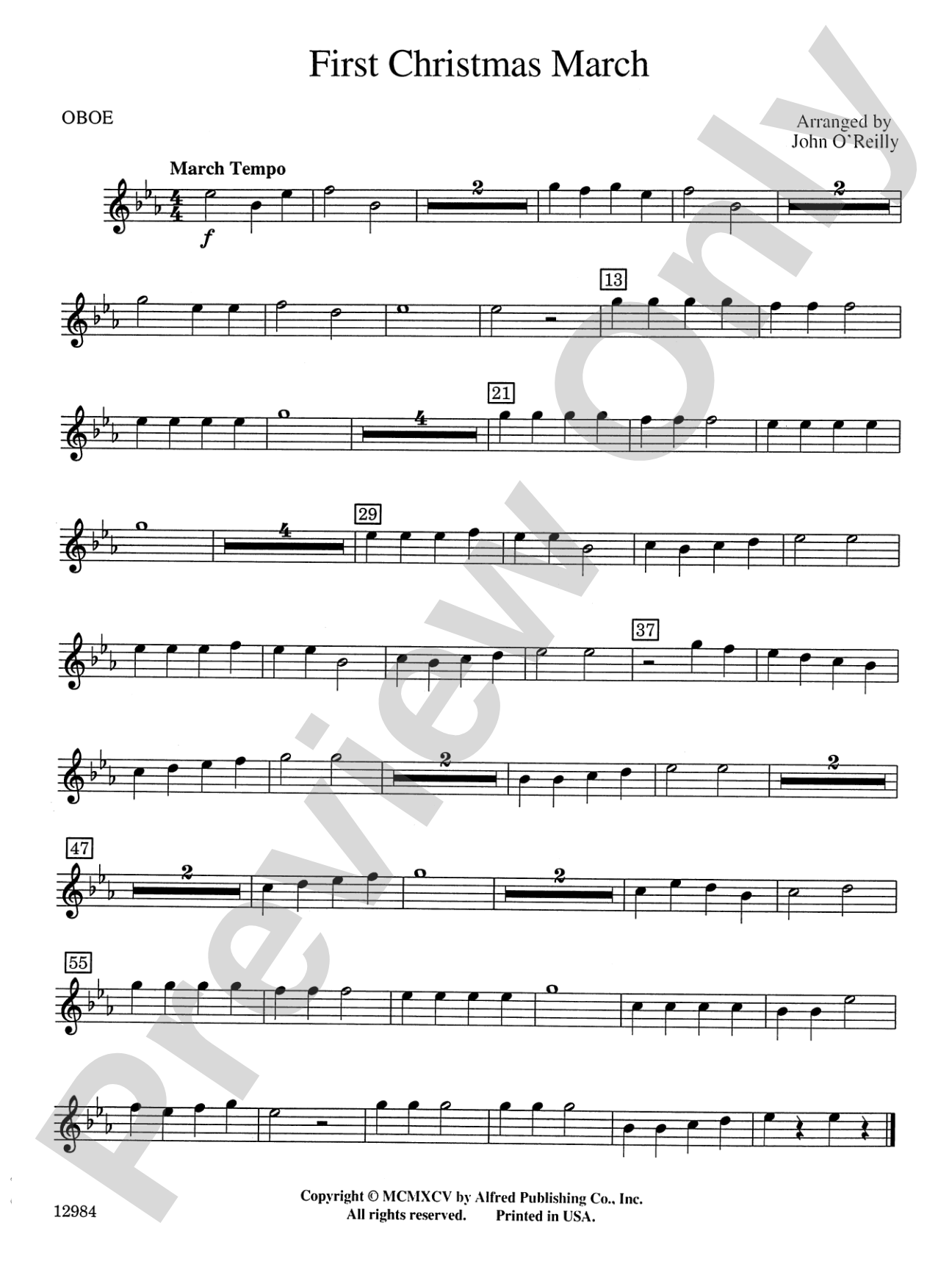 First Christmas March: Oboe