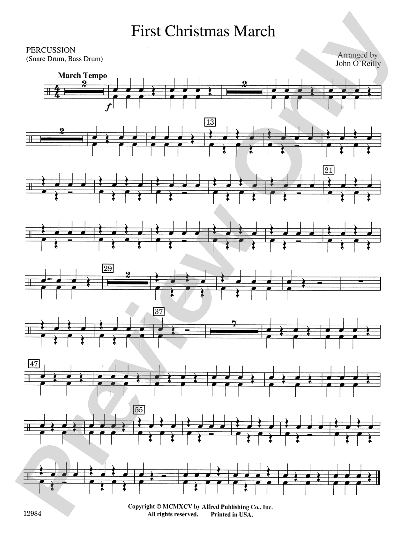 First Christmas March: 1st Percussion