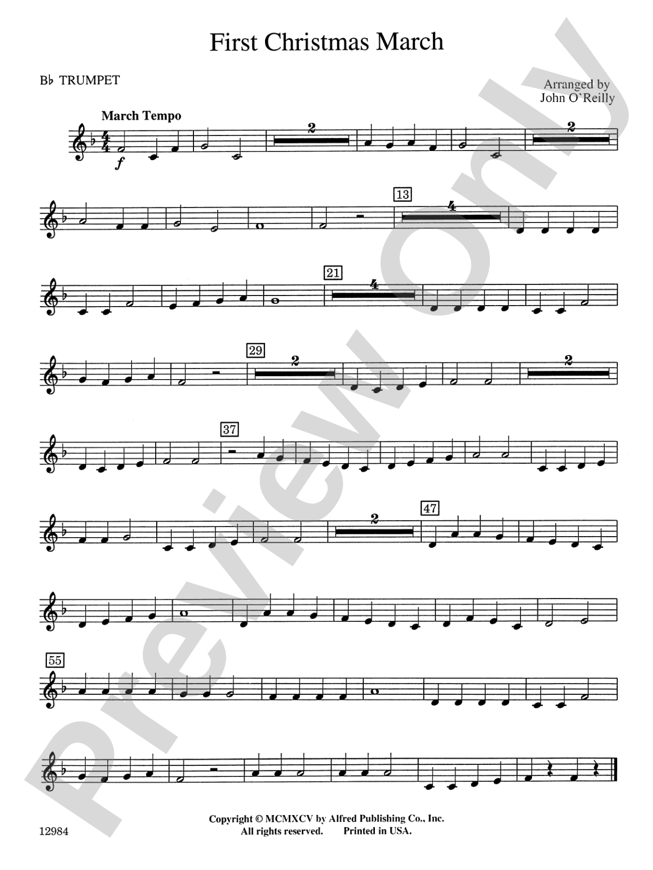 First Christmas March: 1st B-flat Trumpet