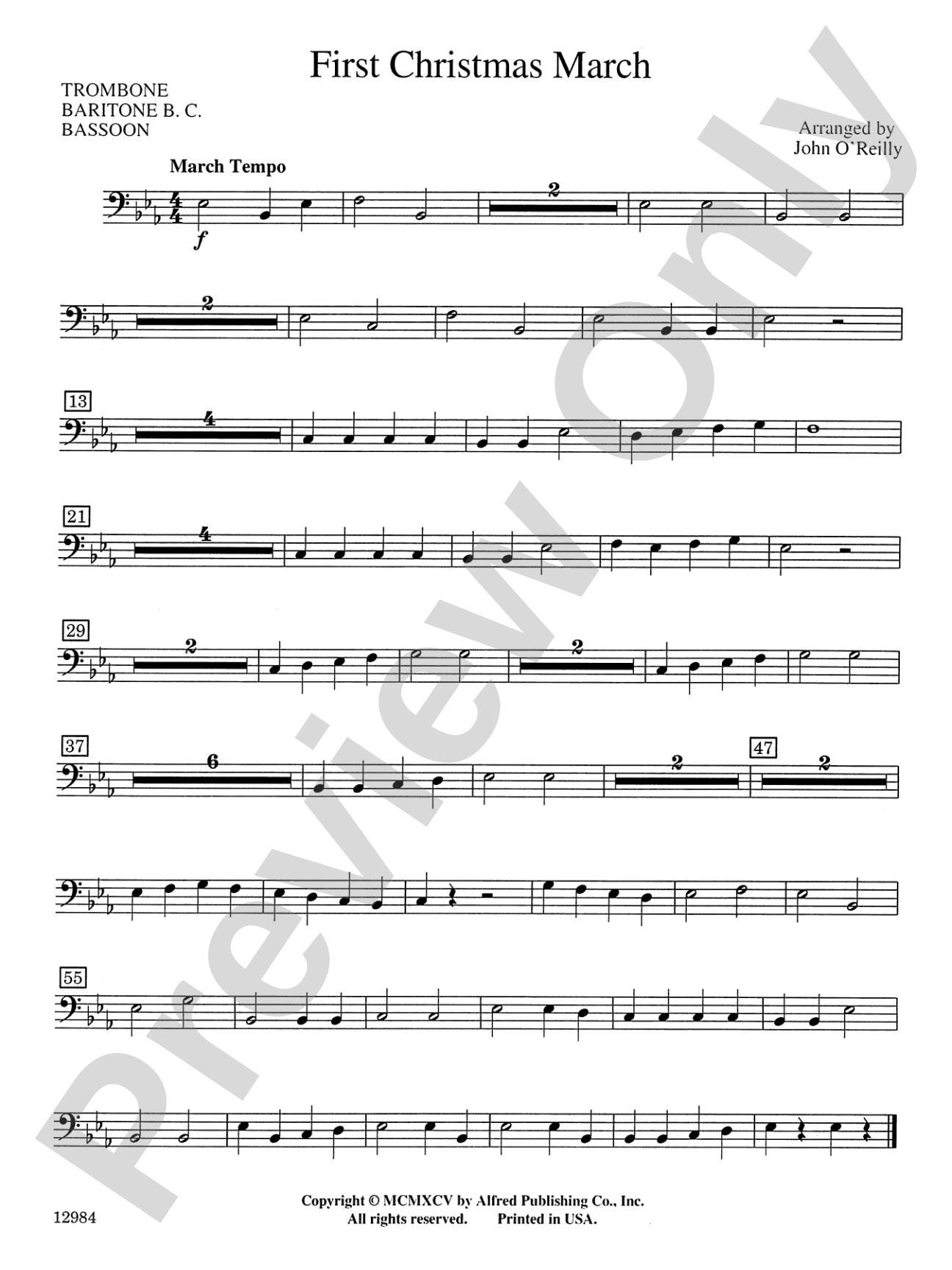 First Christmas March: 1st Trombone
