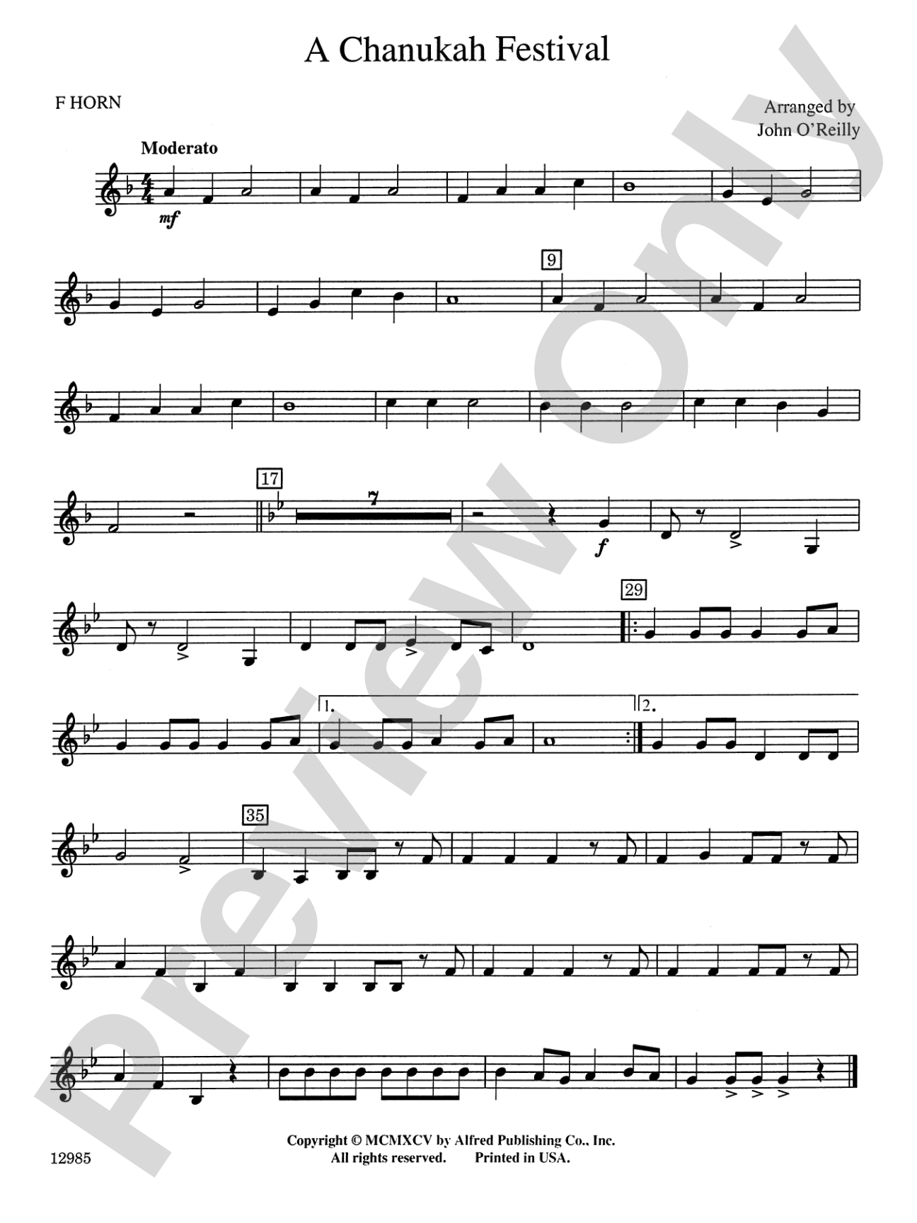 A Chanukah Festival: 1st F Horn