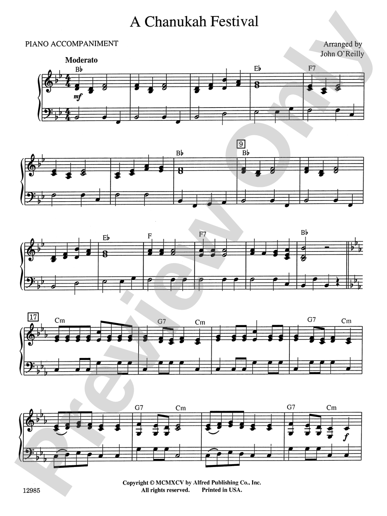 A Chanukah Festival: Piano Accompaniment