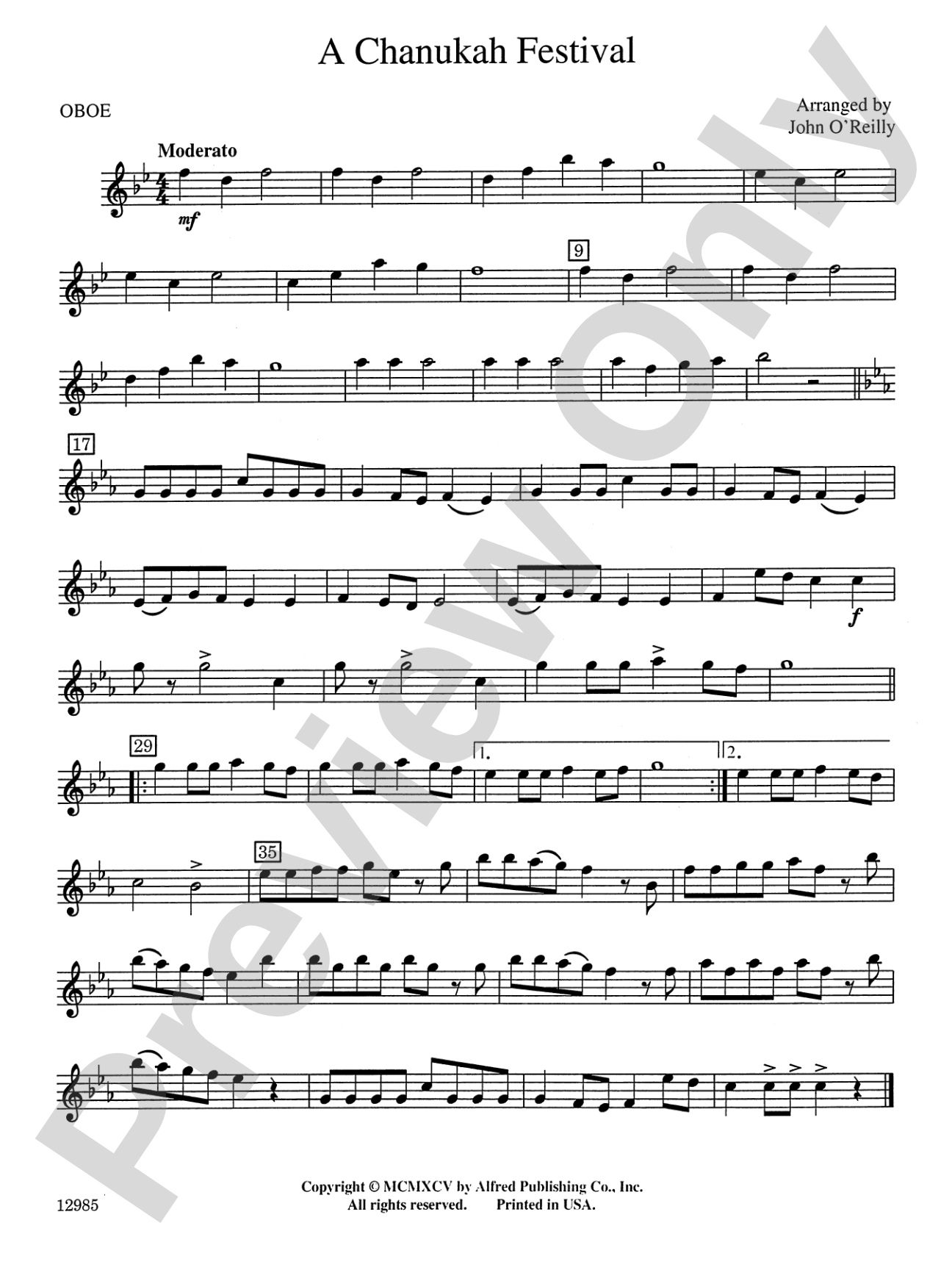 A Chanukah Festival: Oboe