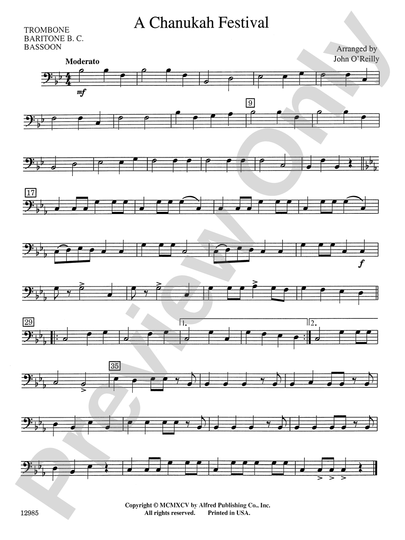 A Chanukah Festival: 1st Trombone