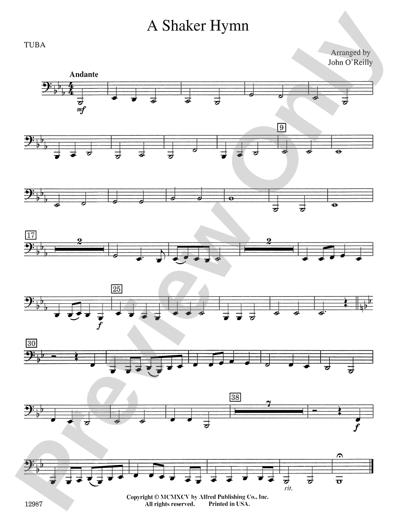 A Shaker Hymn: Tuba