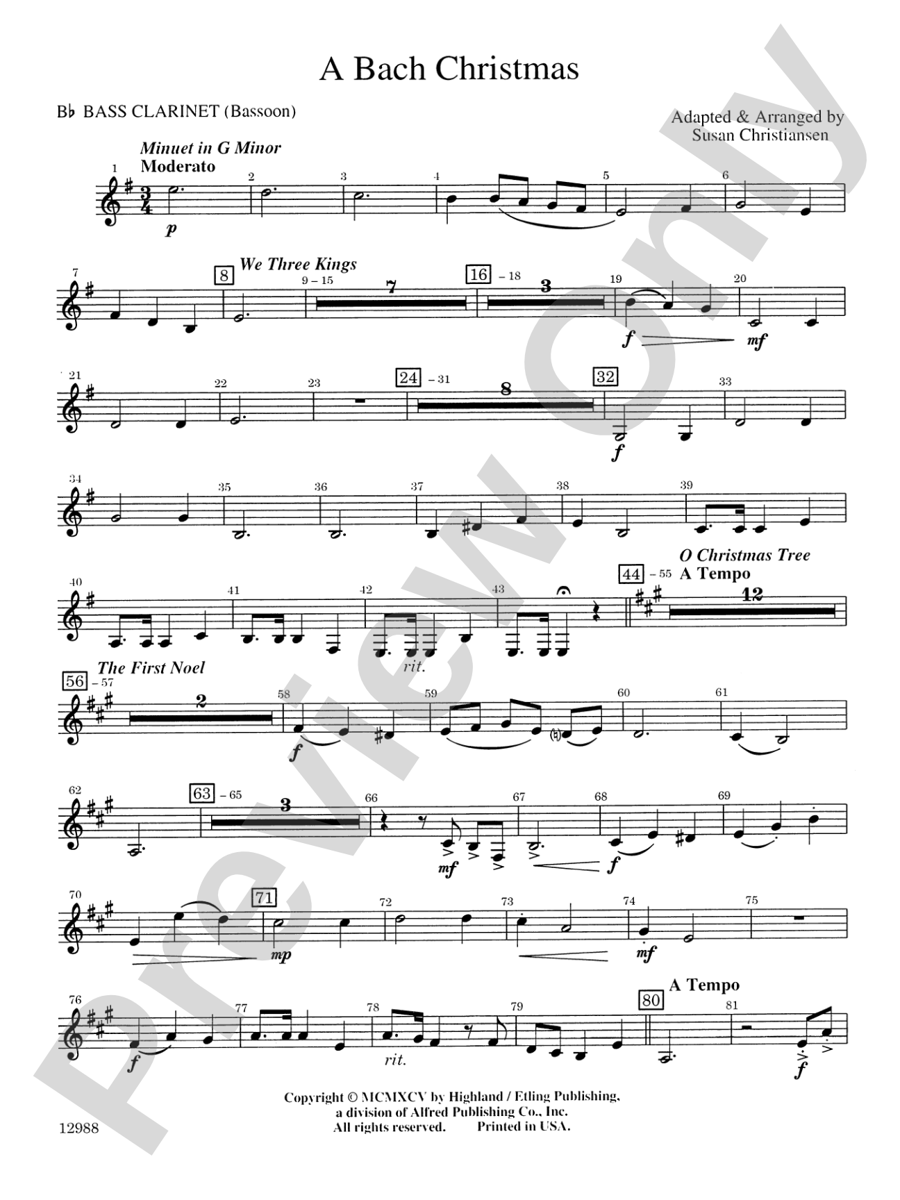 A Bach Christmas: B-flat Bass Clarinet
