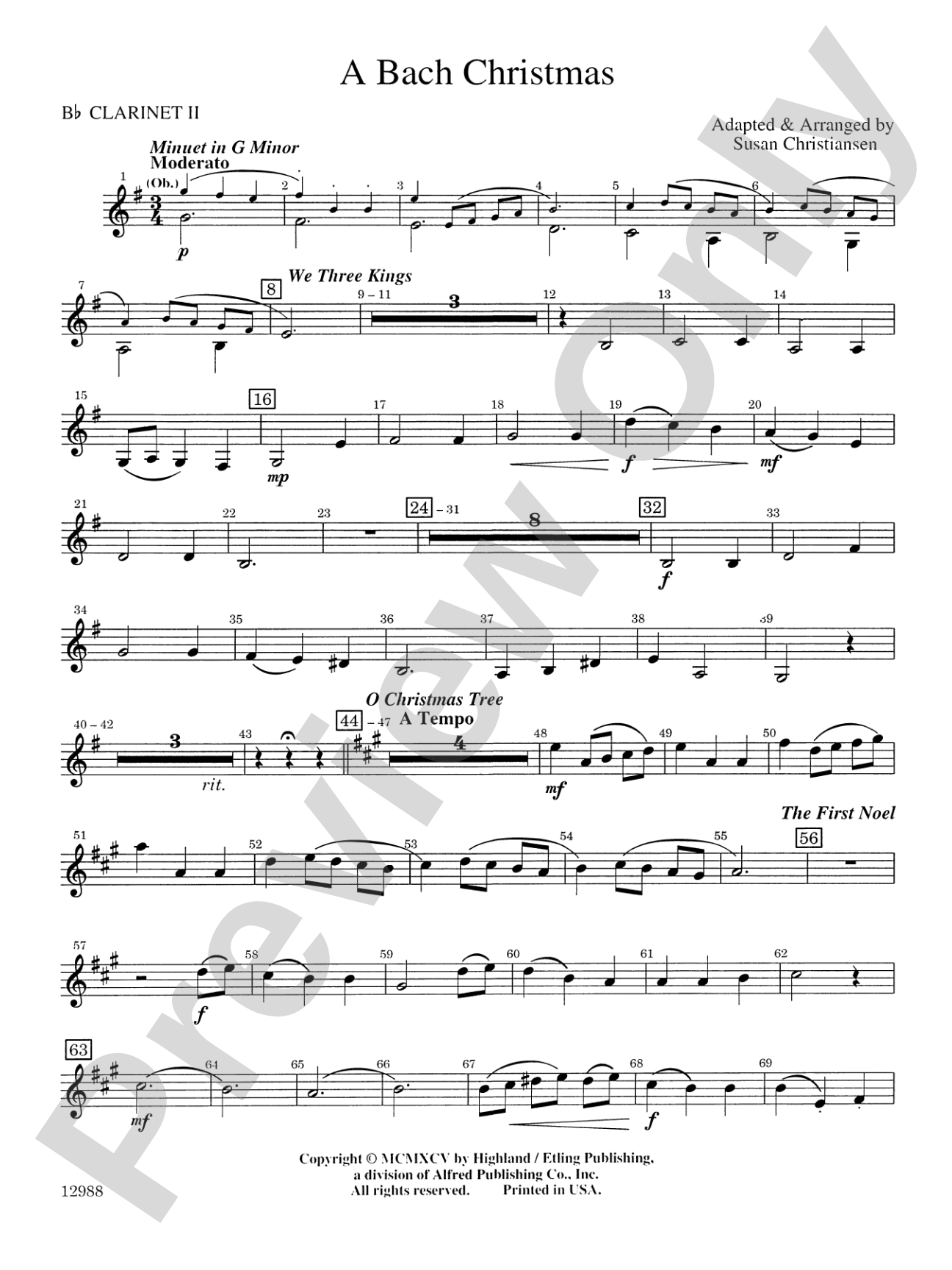A Bach Christmas: 2nd B-flat Clarinet