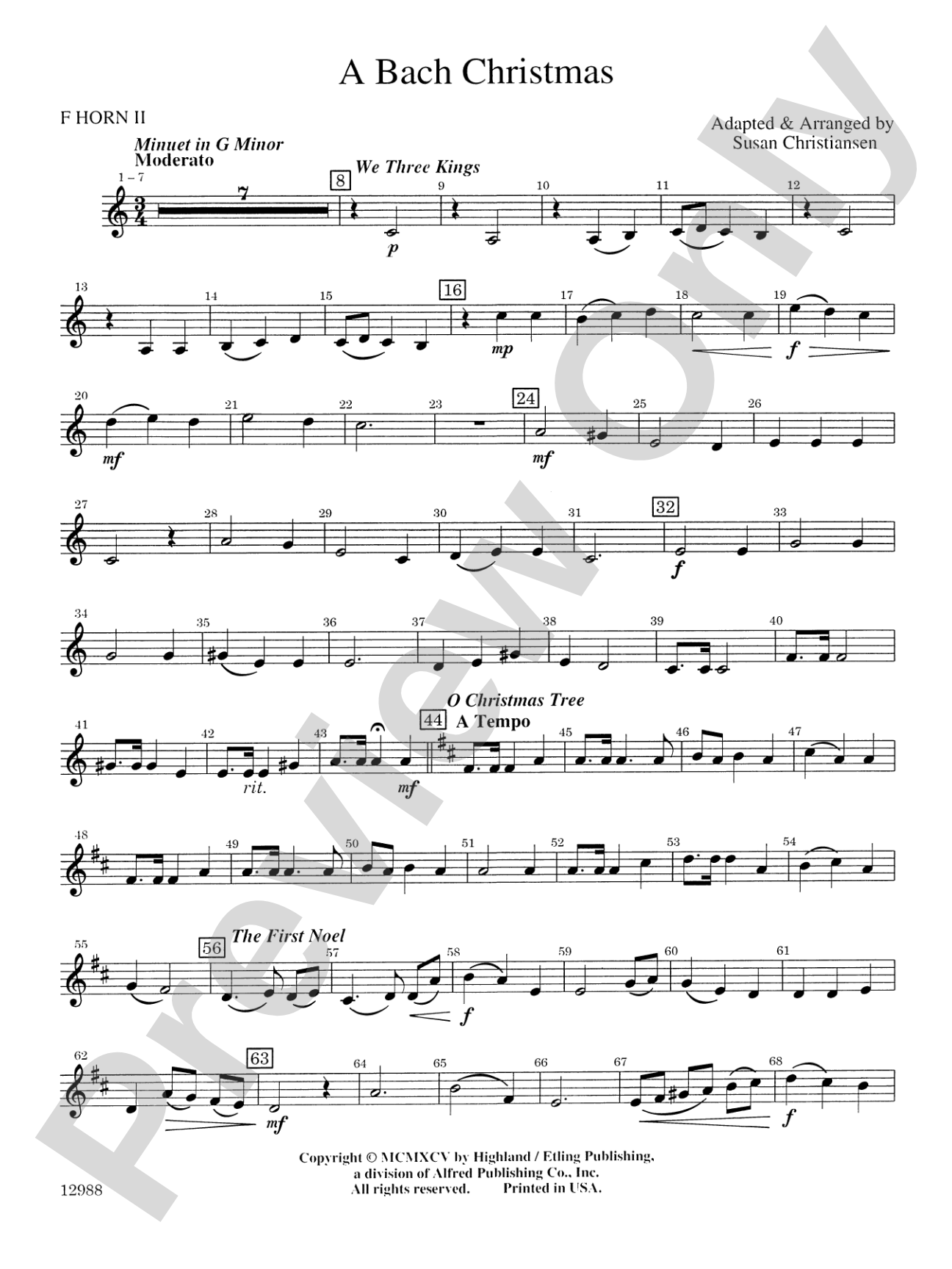 A Bach Christmas: 2nd F Horn