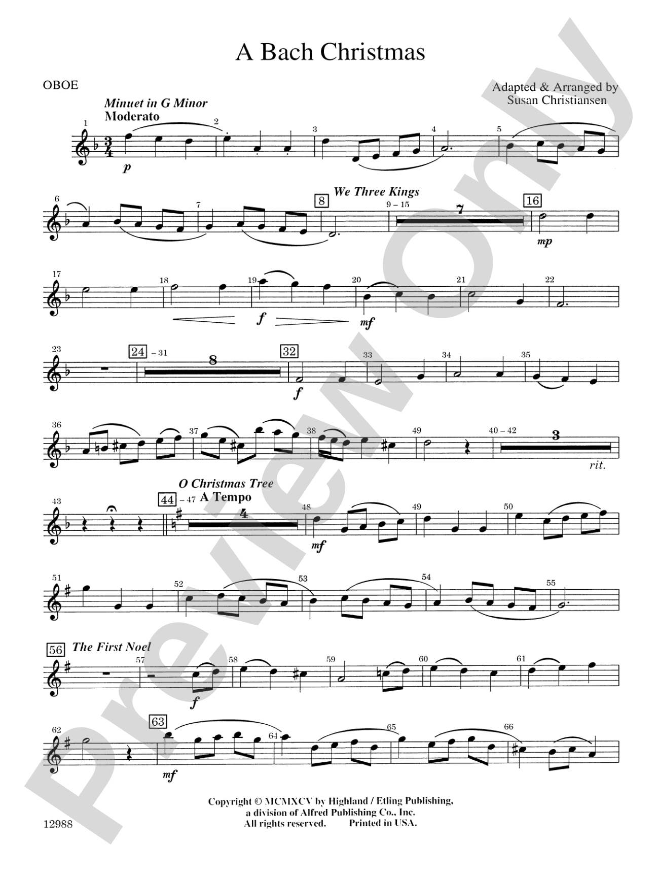 A Bach Christmas: Oboe