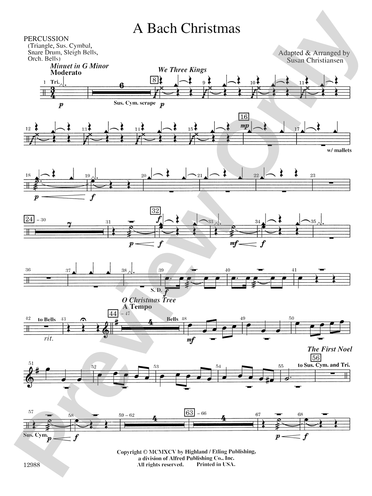 A Bach Christmas: 1st Percussion