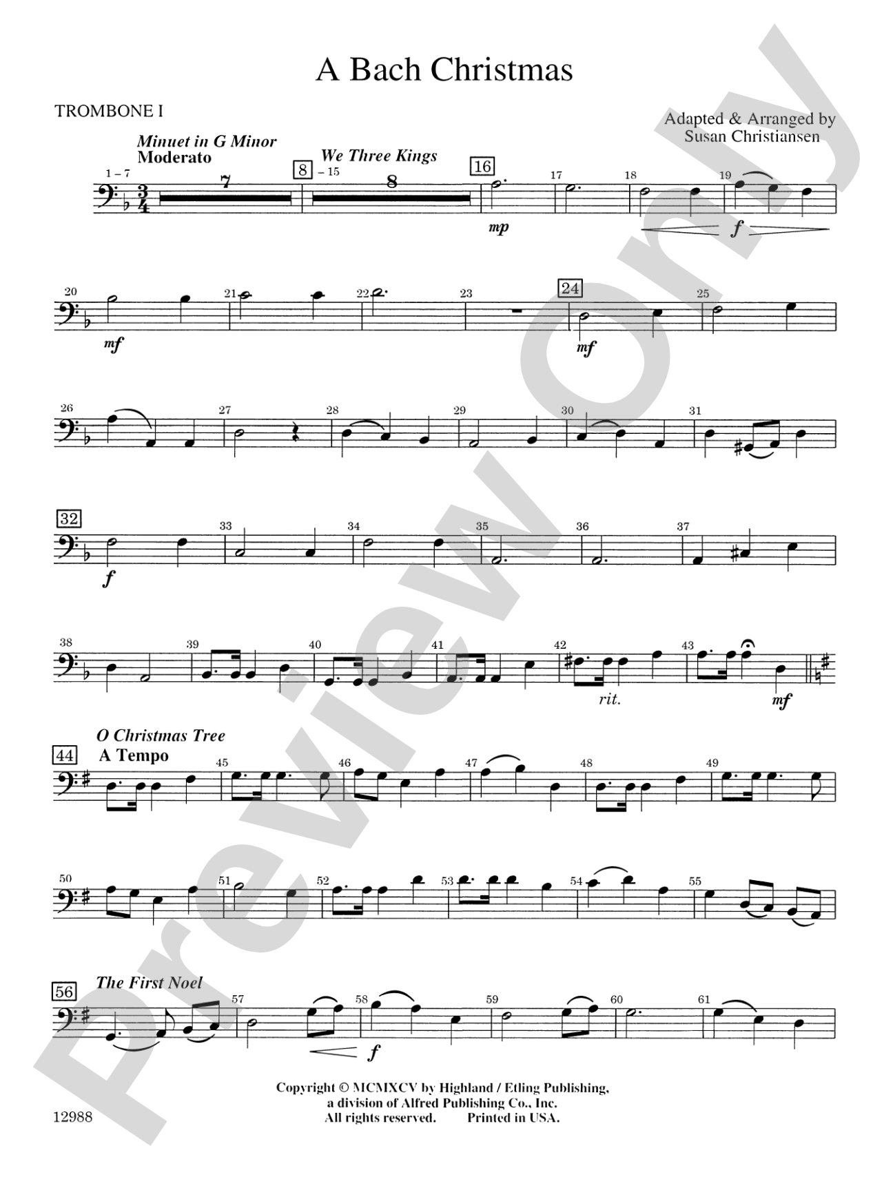 A Bach Christmas: 1st Trombone