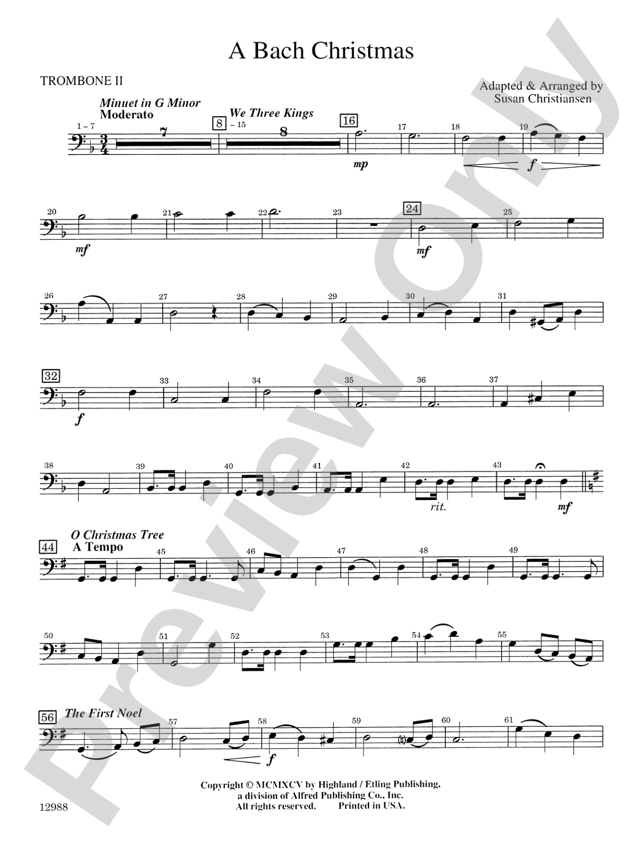 A Bach Christmas: 2nd Trombone