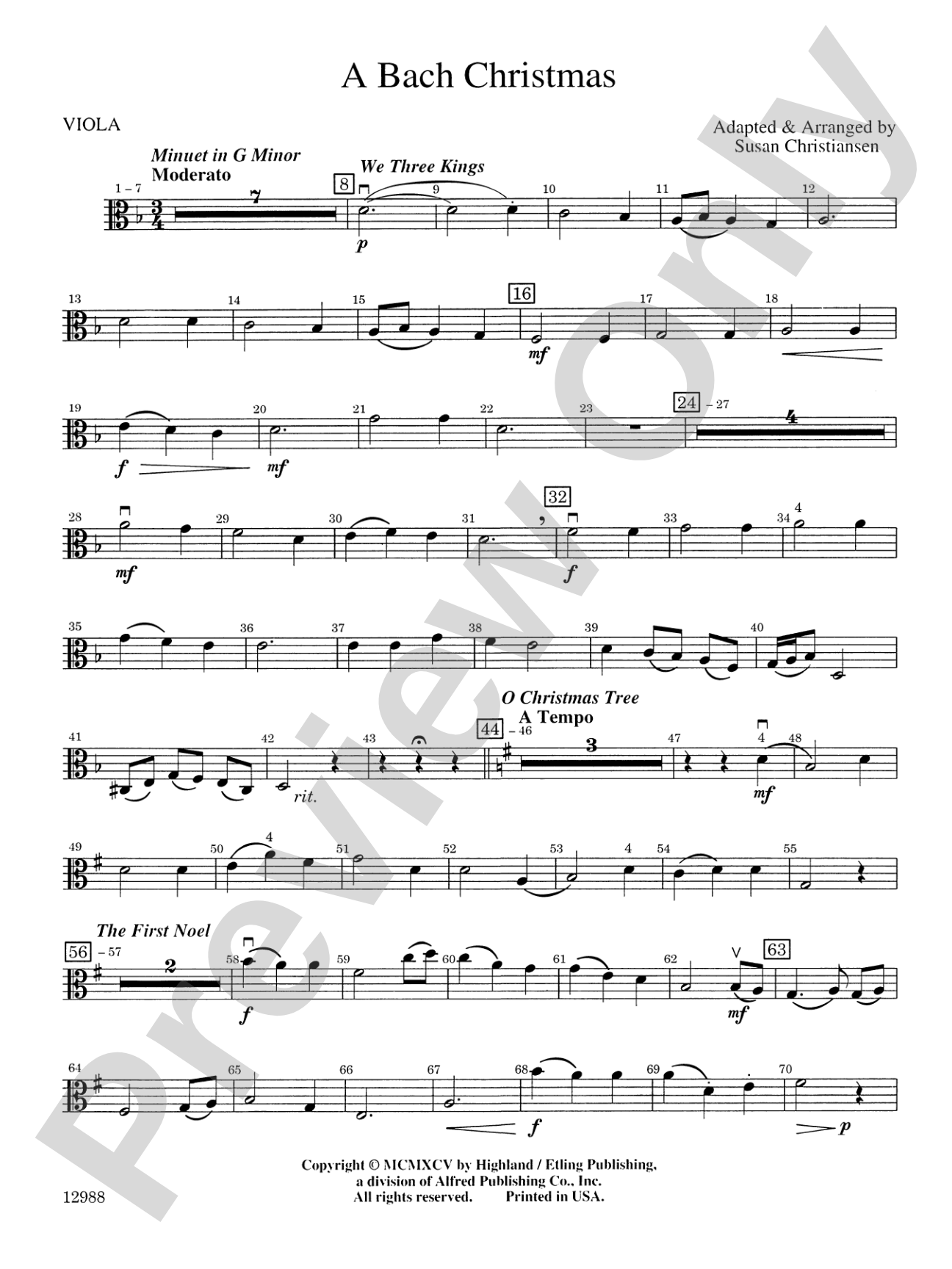 A Bach Christmas: Viola