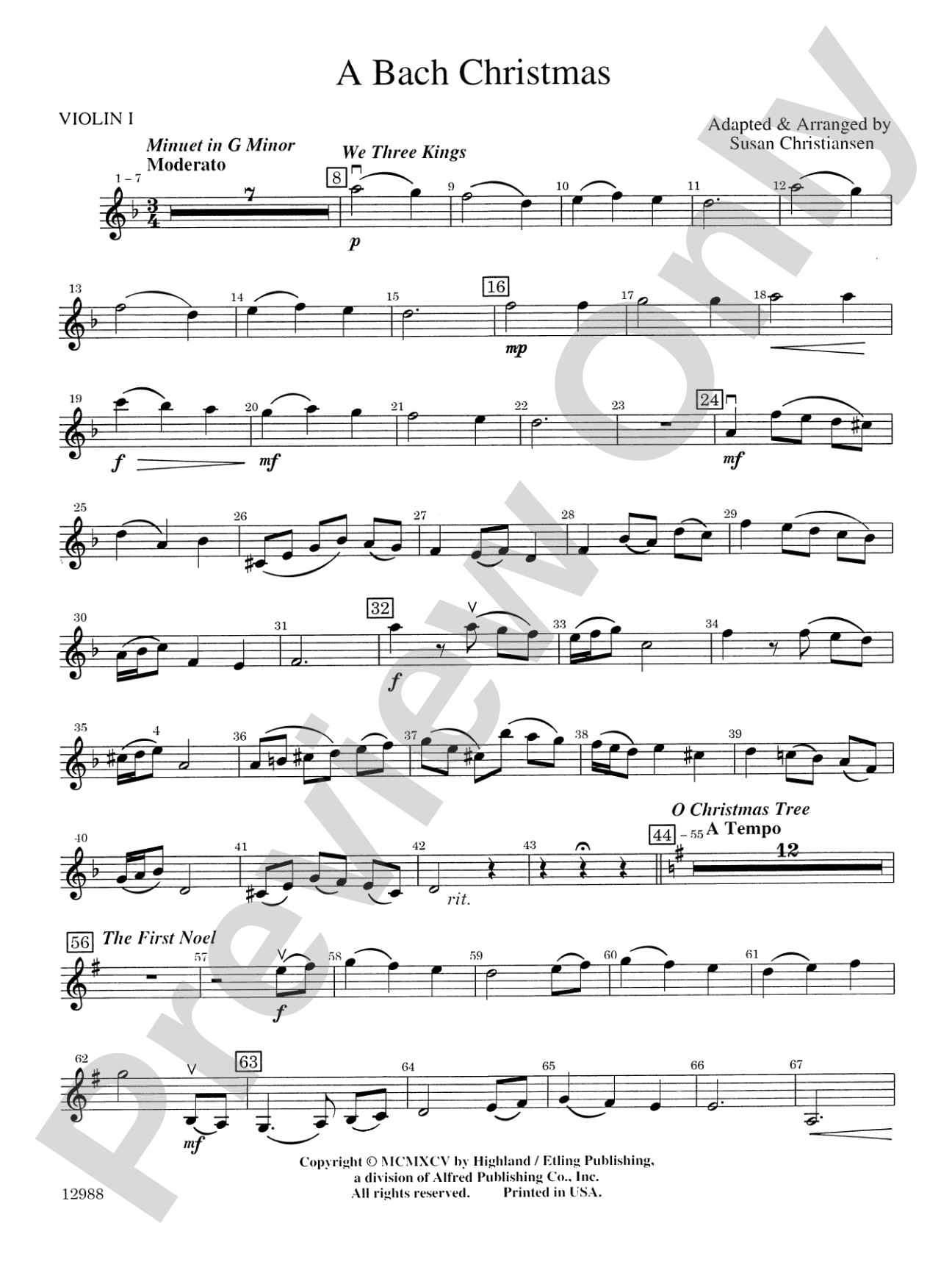 A Bach Christmas: 1st Violin