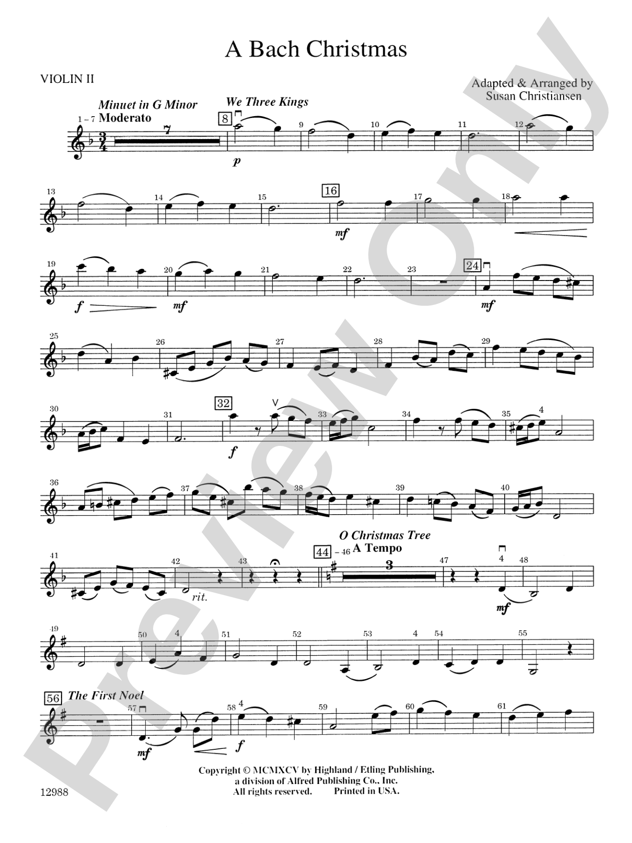 A Bach Christmas: 2nd Violin