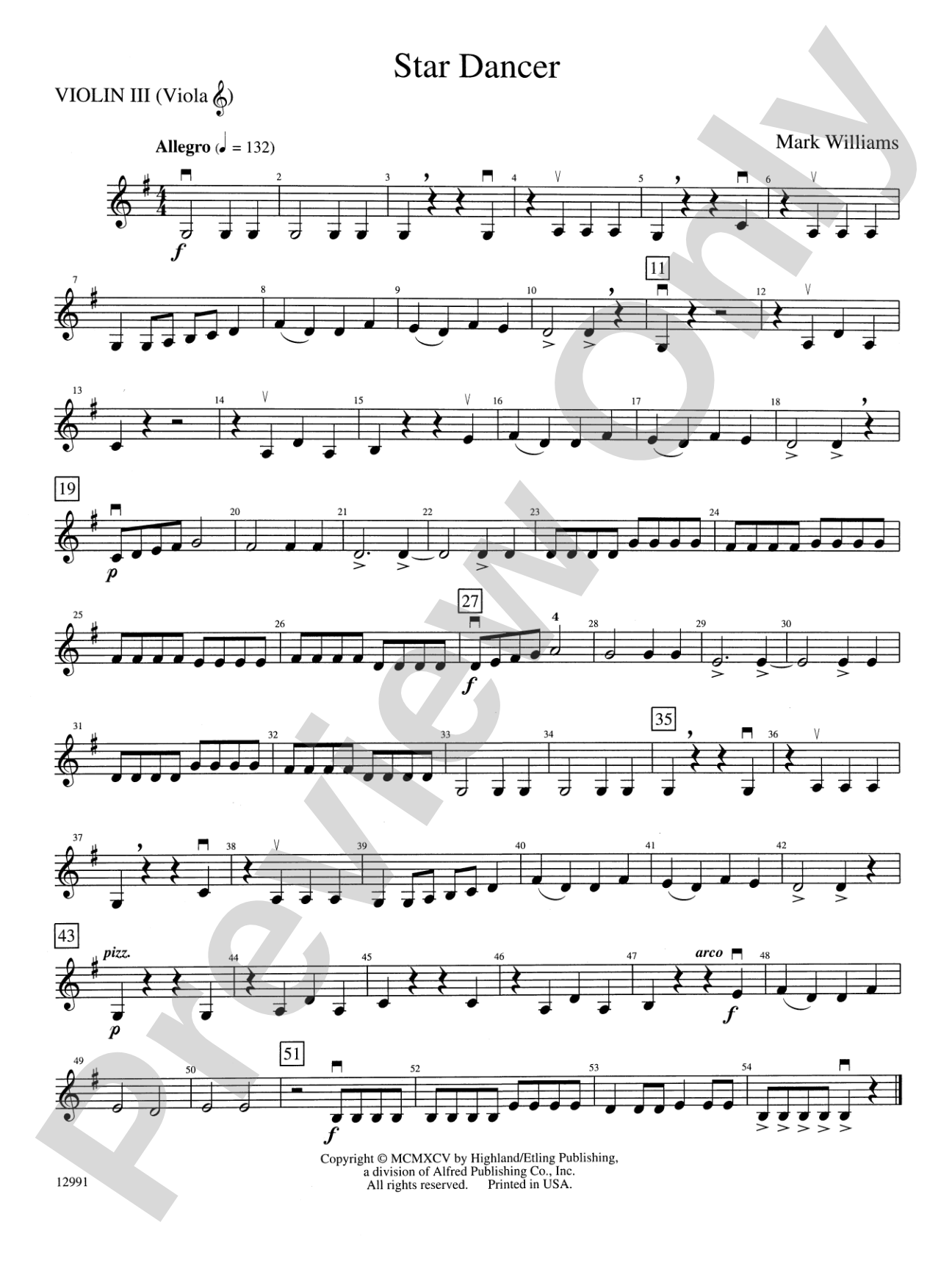 Star Dancer: 3rd Violin (Viola [TC])