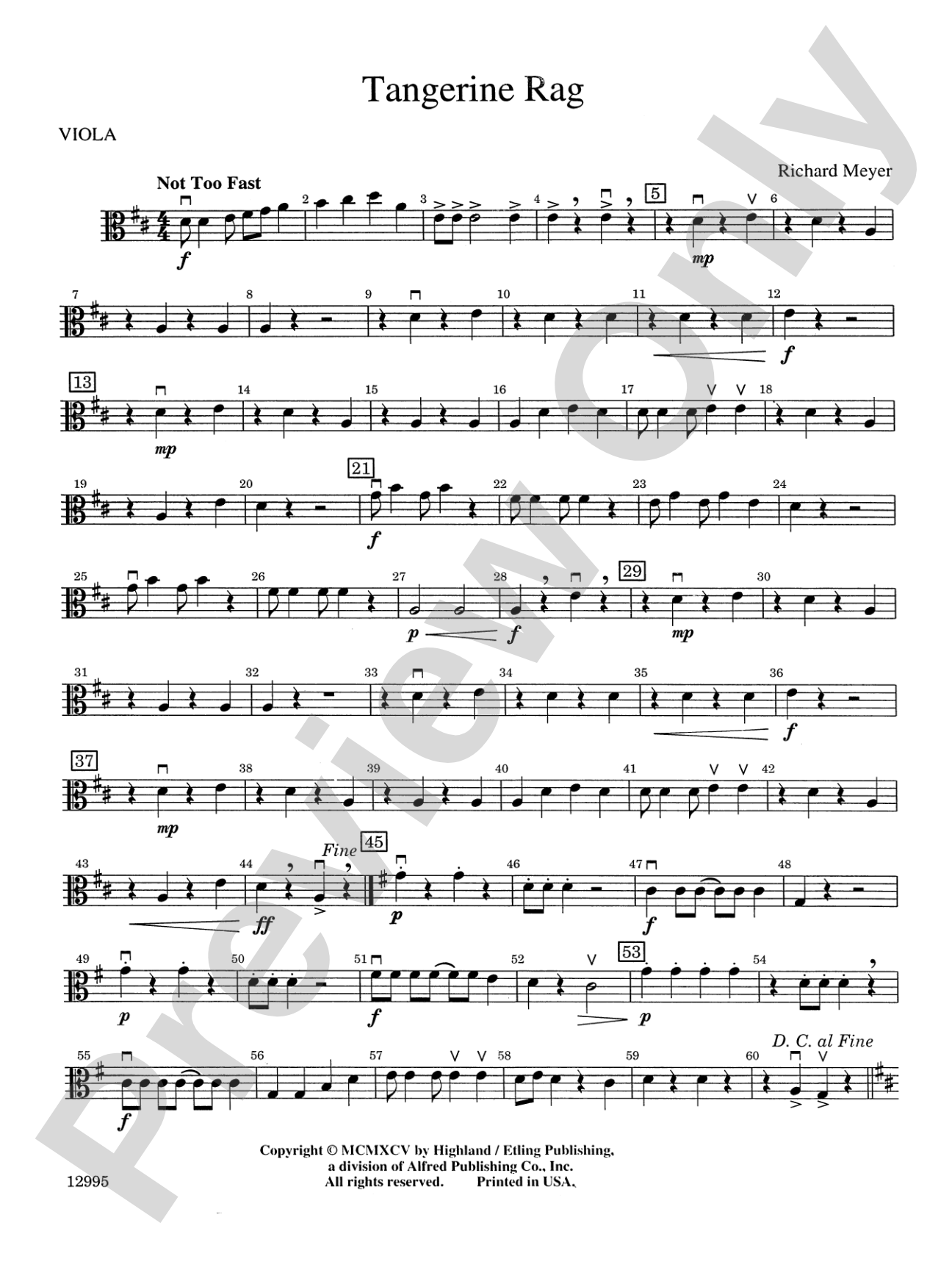 Tangerine Rag: Viola