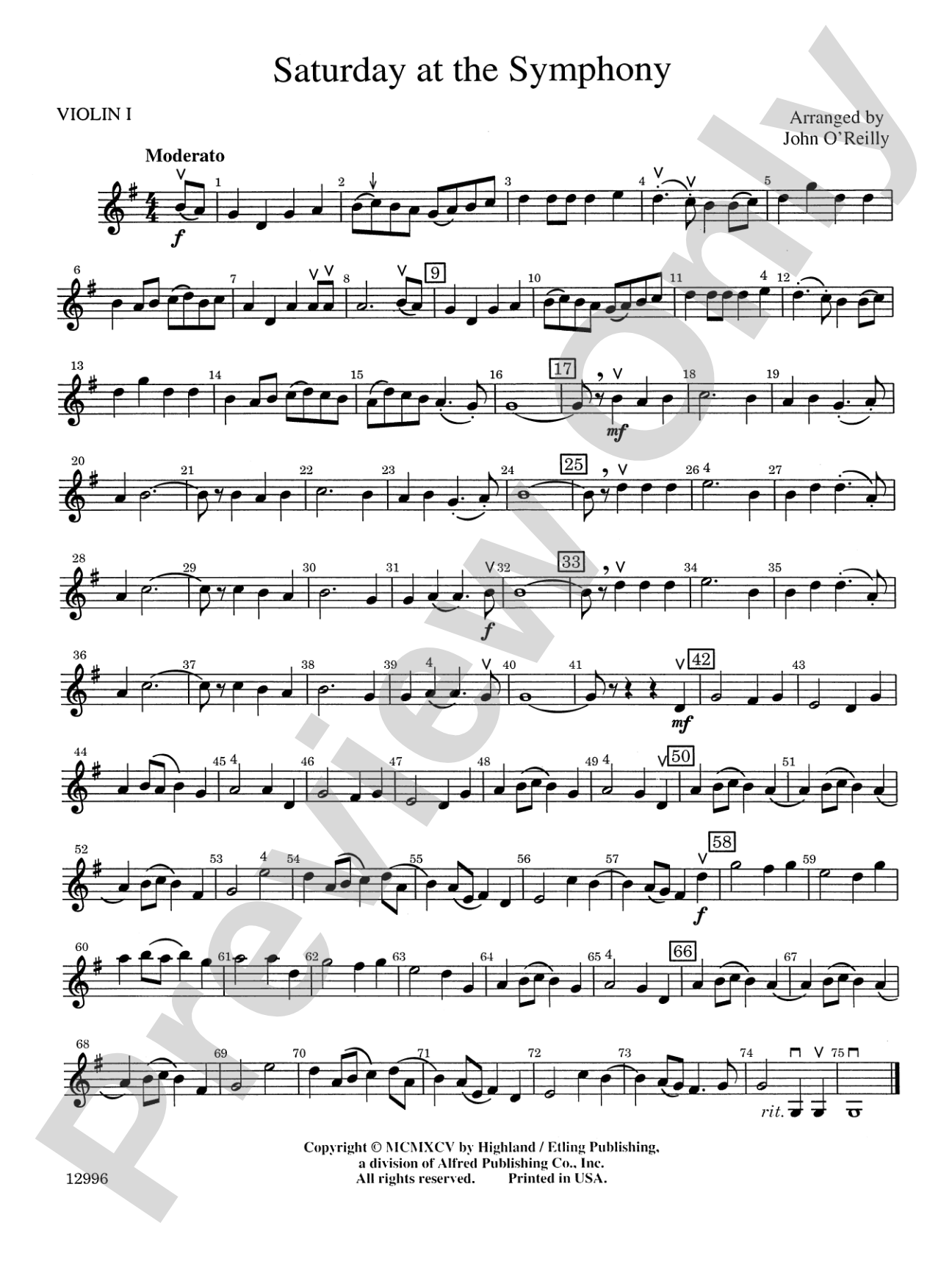 Saturday at the Symphony: 1st Violin