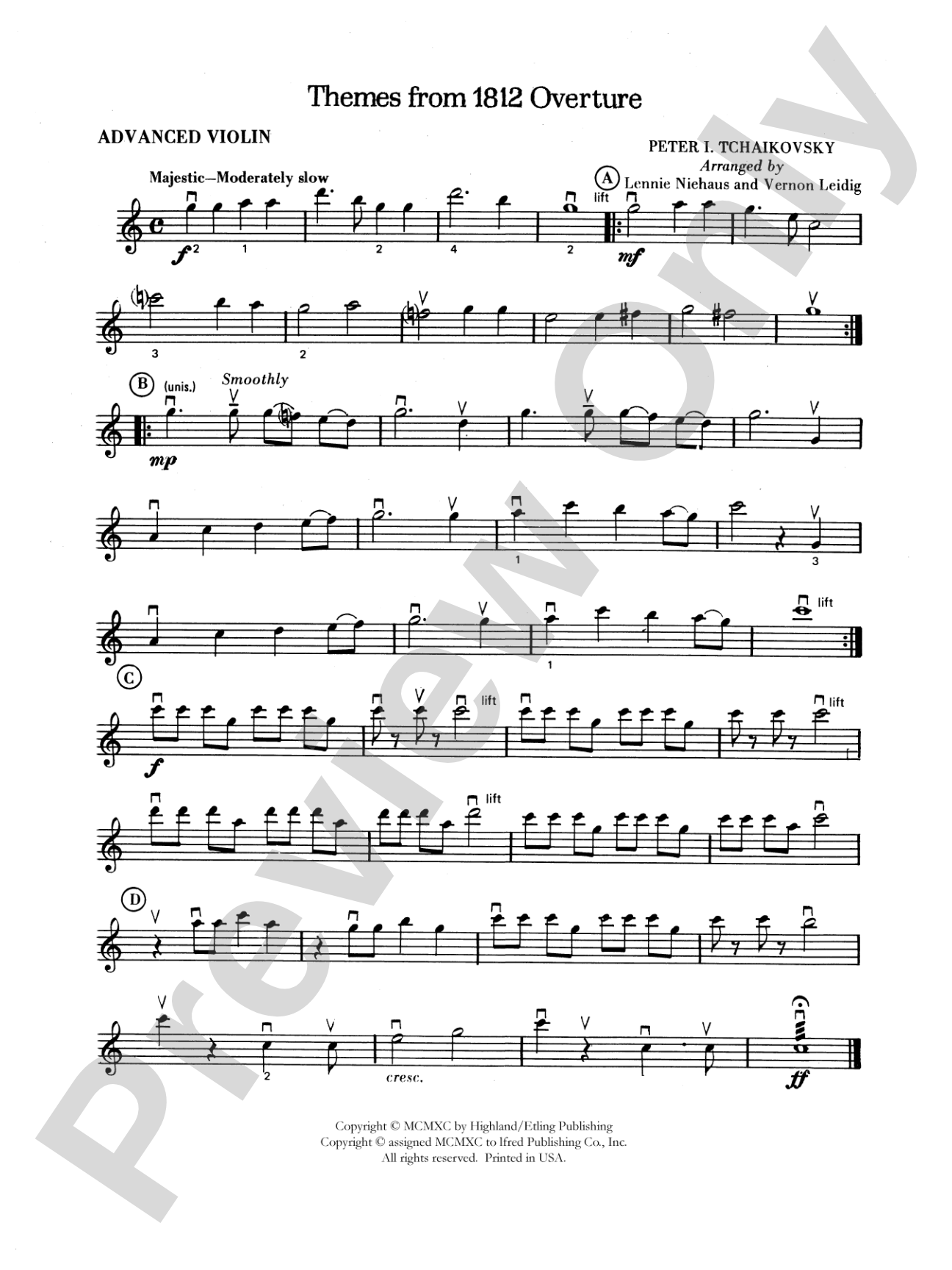 Themes from the 1812 Overture: Advanced Violin