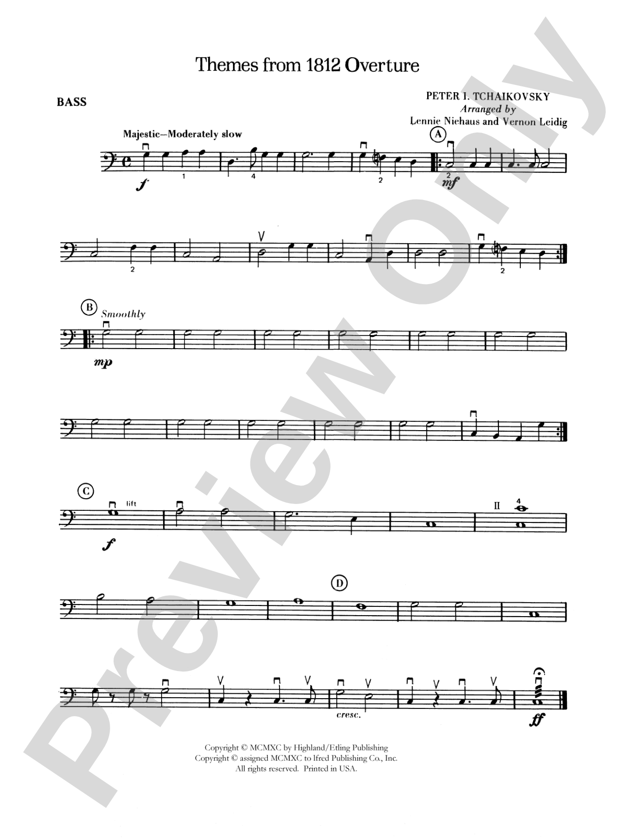 Themes from the 1812 Overture: String Bass