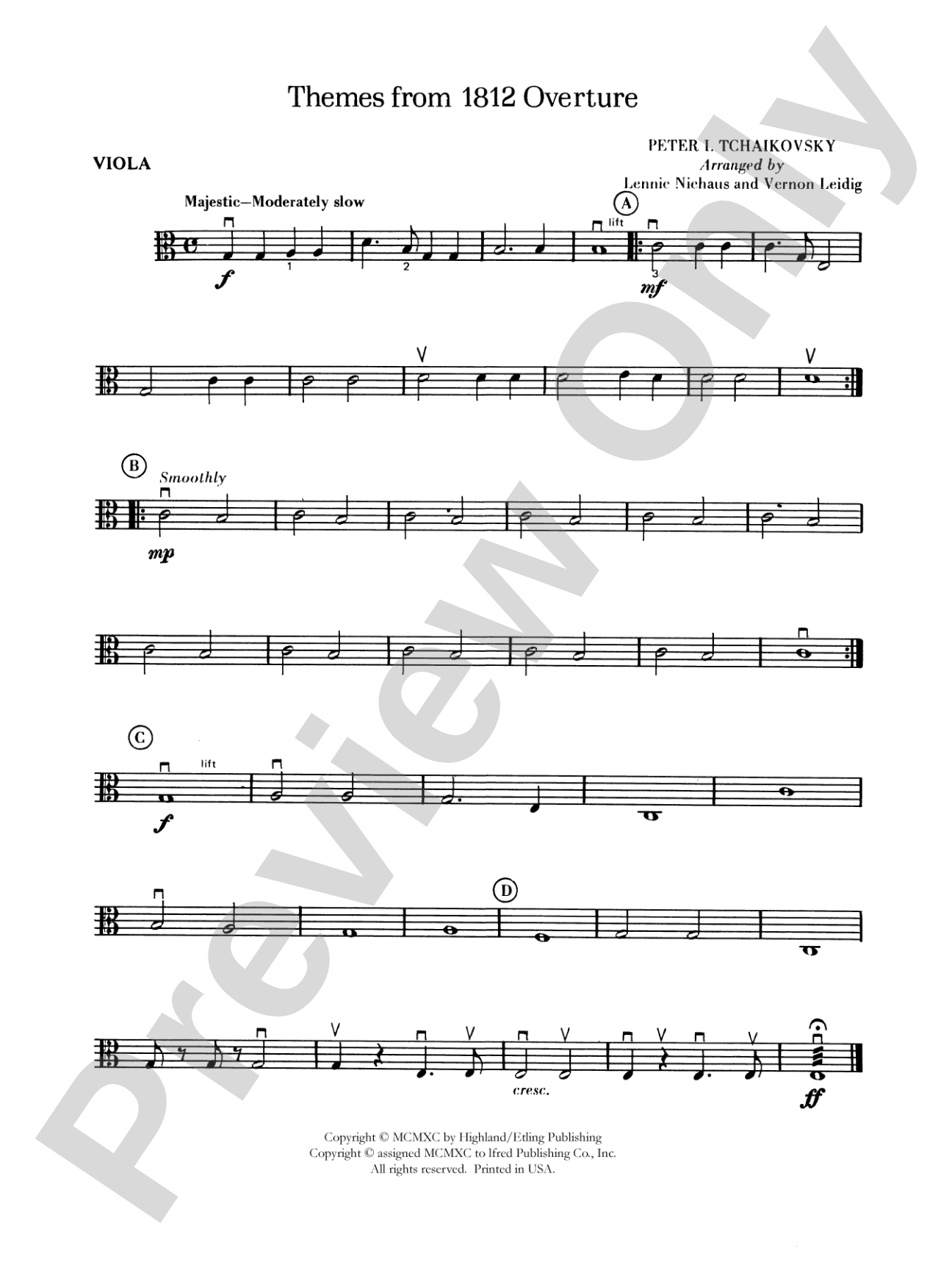 Themes from the 1812 Overture: Viola