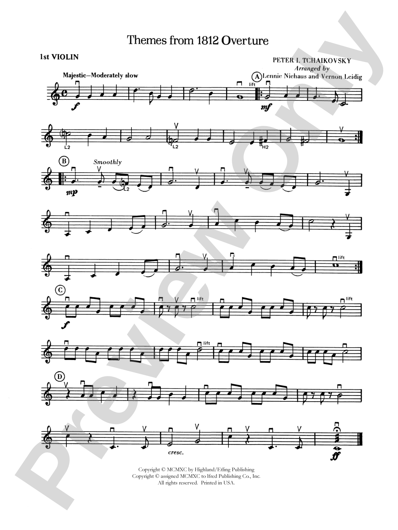Themes from the 1812 Overture: 1st Violin