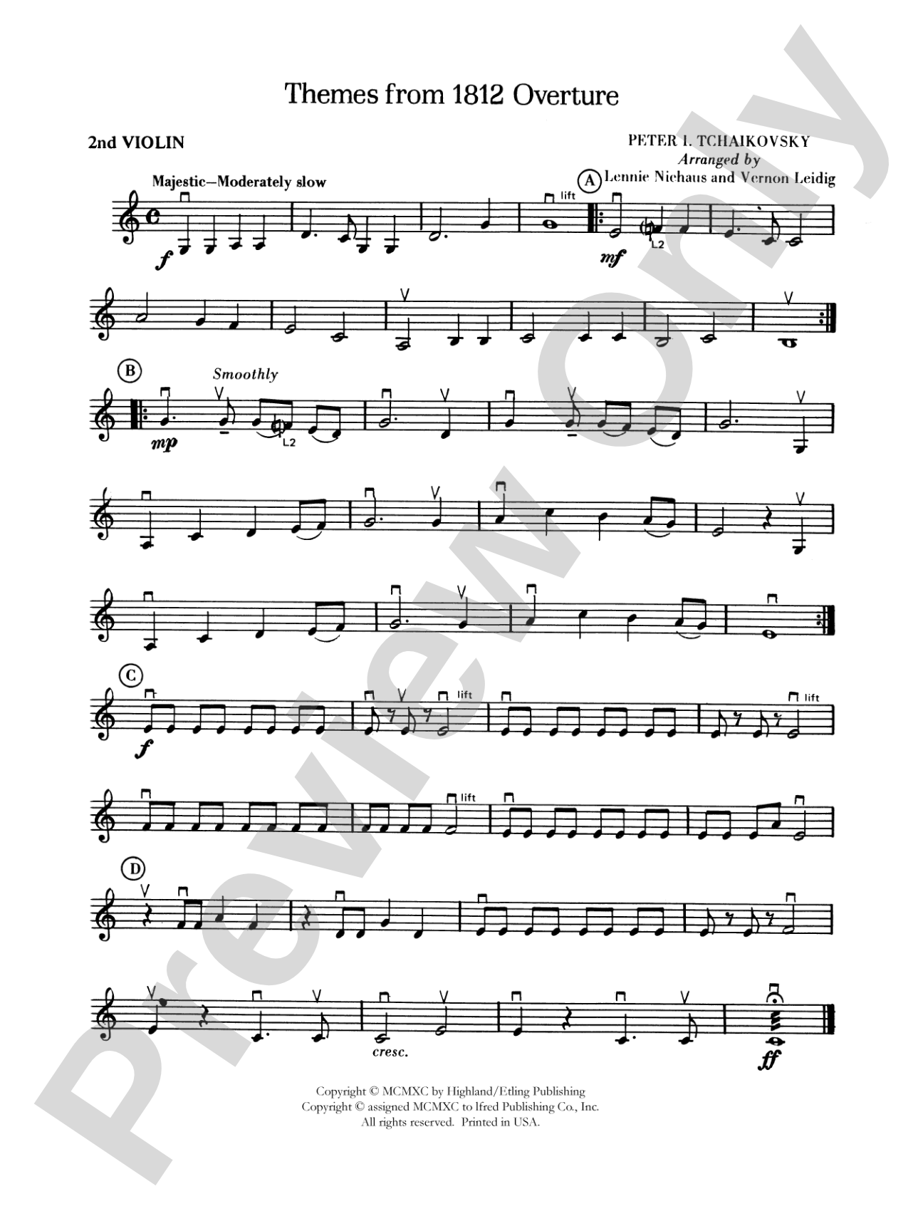 Themes from the 1812 Overture: 2nd Violin