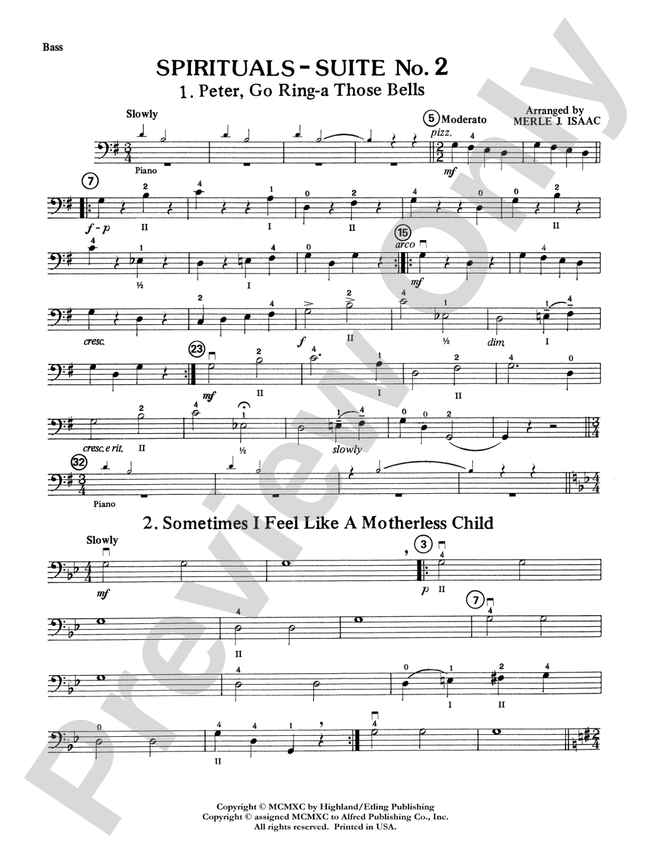 Spirituals Suite, No. 2: String Bass