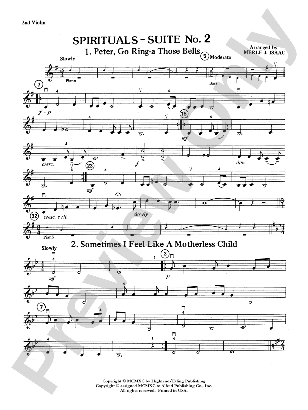Spirituals Suite, No. 2: 2nd Violin
