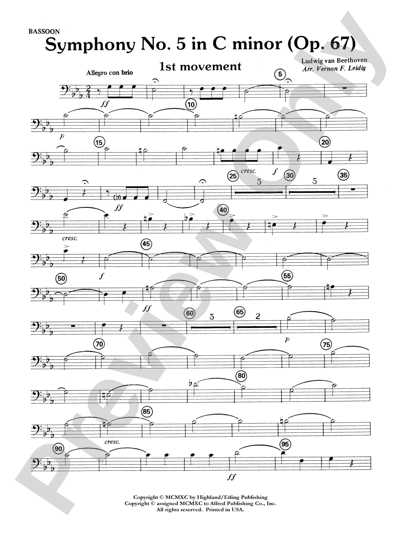 Beethoven's Symphony No. 5, 1st Movement: Bassoon
