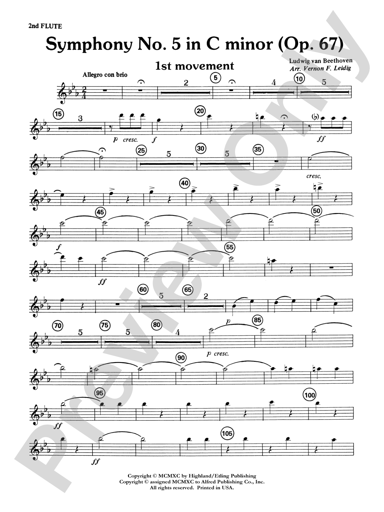 Beethoven's Symphony No. 5, 1st Movement: 2nd Flute