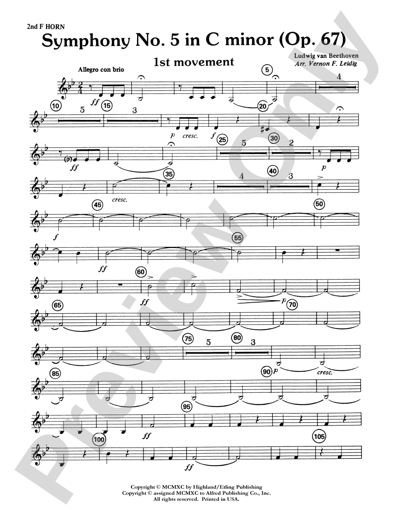 Beethoven's Symphony No. 5, 1st Movement: 2nd F Horn